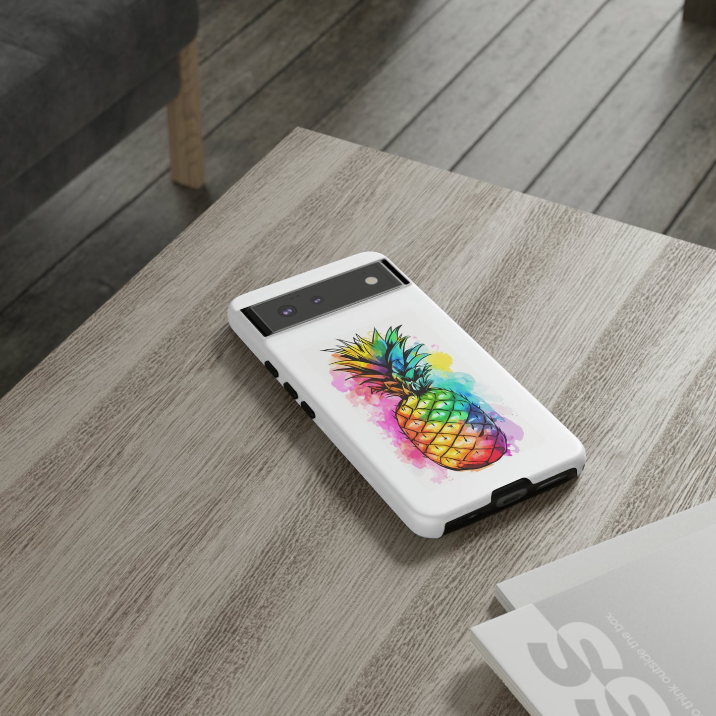 Color Splash Pineapple Hawaiian Phone Case, Tropical, Hibiscus, Wireless Compatible, Protective Cell Phone Case for iPhone, Samsung, Pixel