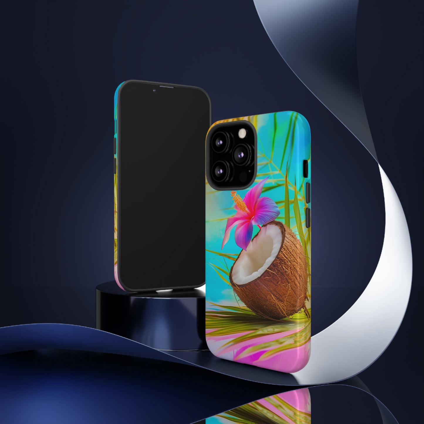 Coconut Colorful Hawaiian Tropical Phone Case, 808, Island Tropics, Wireless Compatible, Protective Cell Phone Case iPhone, Samsung, Pixel