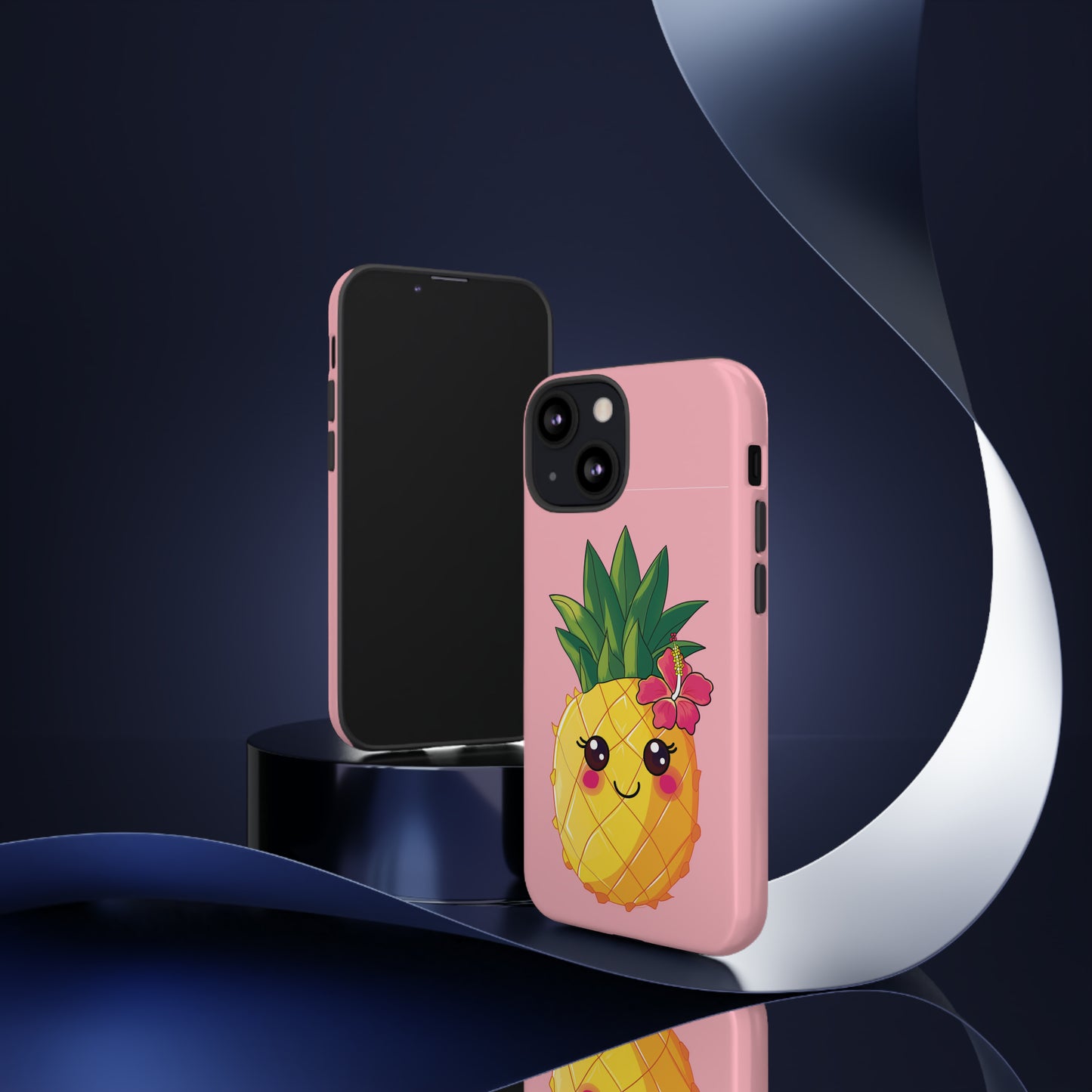 Cute Pineapple Hawaiian Phone Case, Tropical, Hibiscus, Wireless Compatible, Protective Cell Phone Case for iPhone, Samsung, Pixel phones