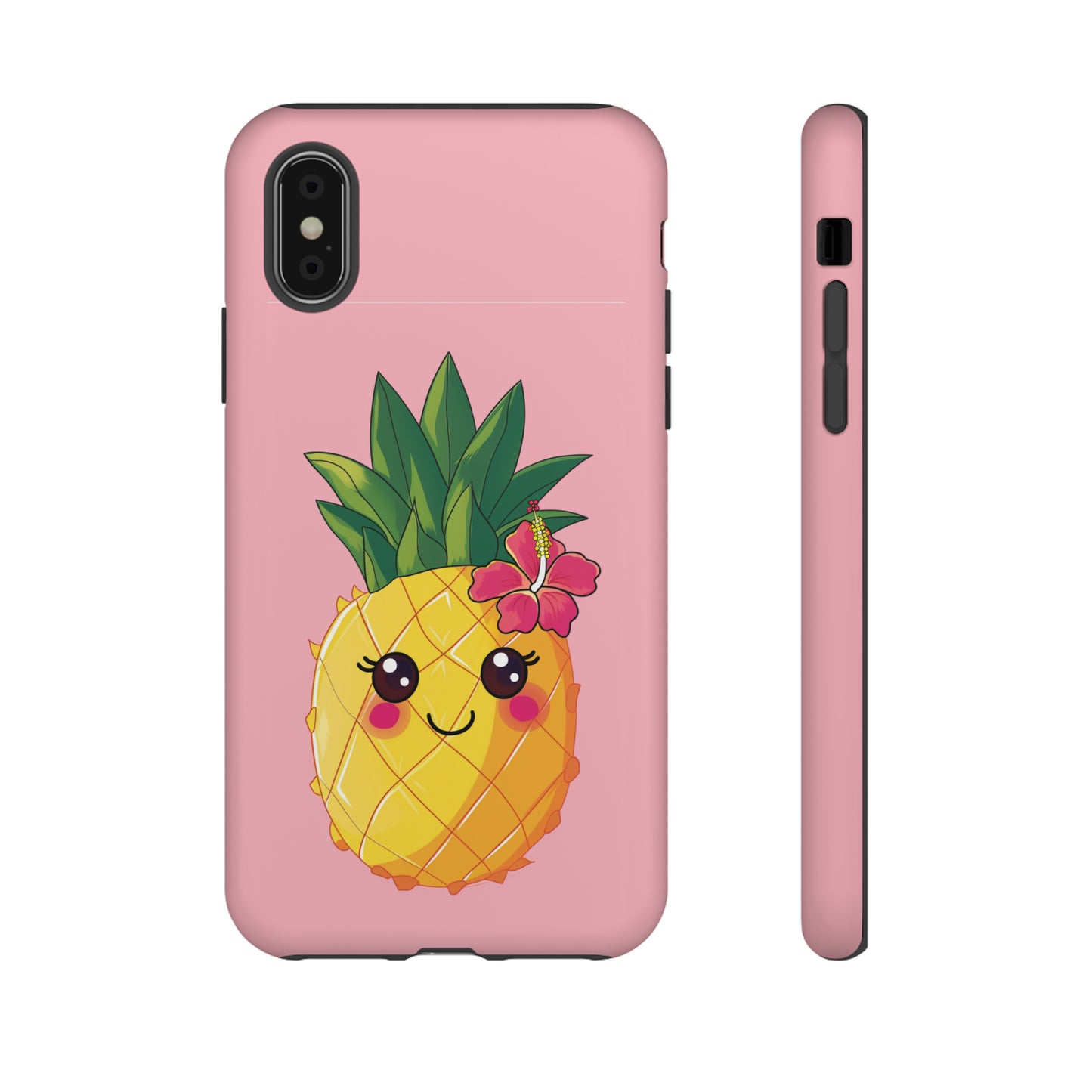 Cute Pineapple Hawaiian Phone Case, Tropical, Hibiscus, Wireless Compatible, Protective Cell Phone Case for iPhone, Samsung, Pixel phones