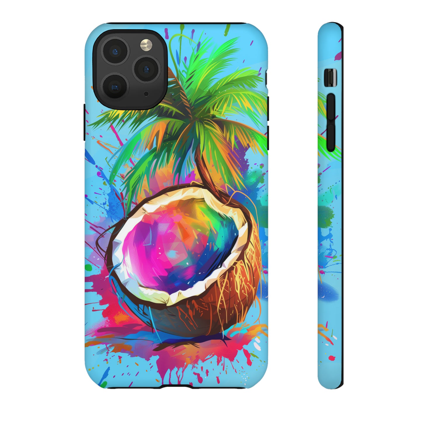 Coconut Colorful Hawaiian Tropical Phone Case, 808, Island Tropics, Wireless Compatible, Protective Cell Phone Case iPhone, Samsung, Pixel