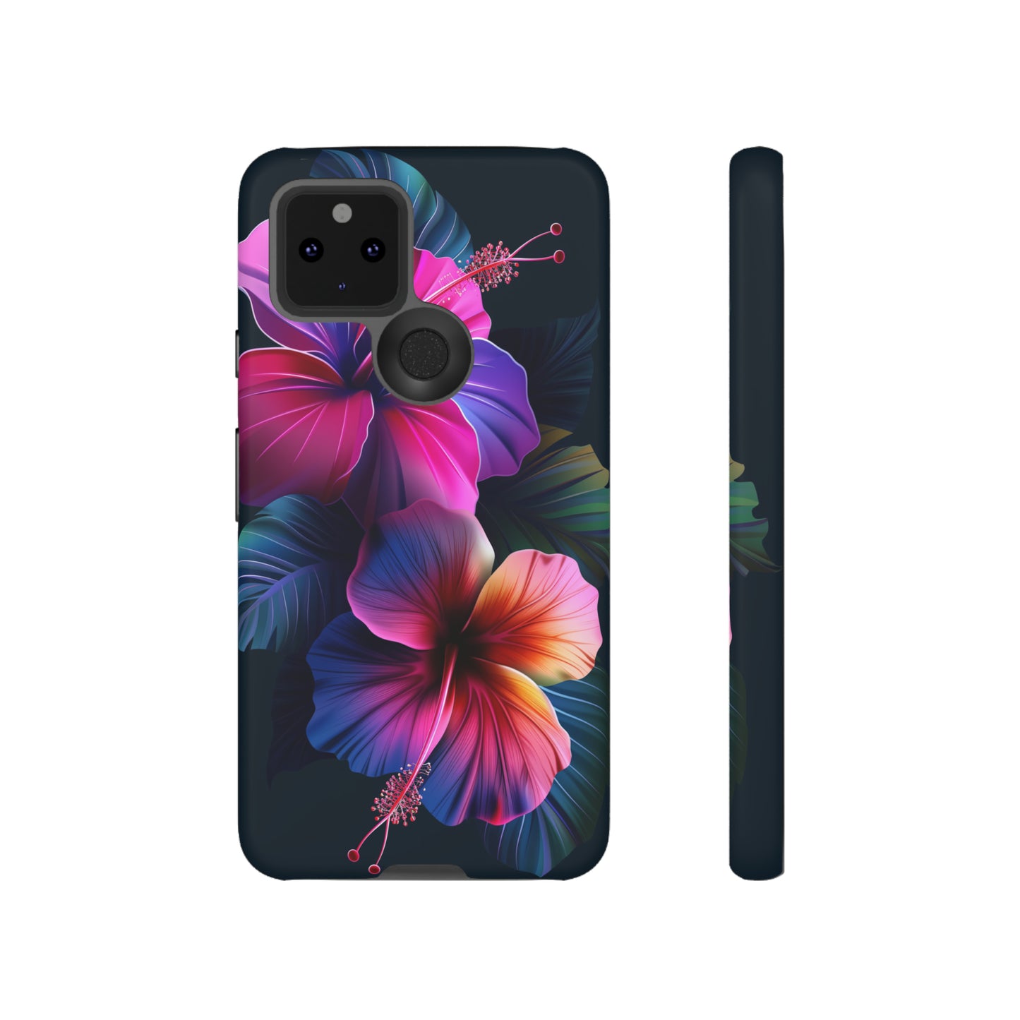 Hibiscus Neon Dark Hawaiian Tropical Phone Case, 808, Island Tropics, Wireless Compatible, Protective Cell Phone Case iPhone, Samsung, Pixel