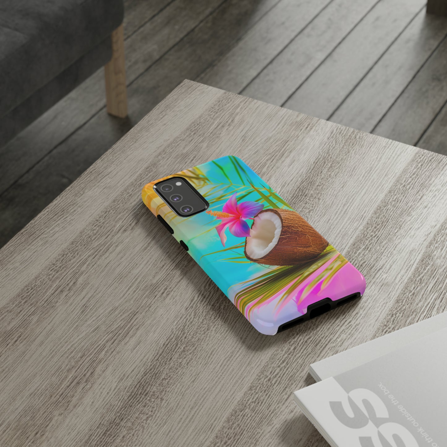 Coconut Colorful Hawaiian Tropical Phone Case, 808, Island Tropics, Wireless Compatible, Protective Cell Phone Case iPhone, Samsung, Pixel