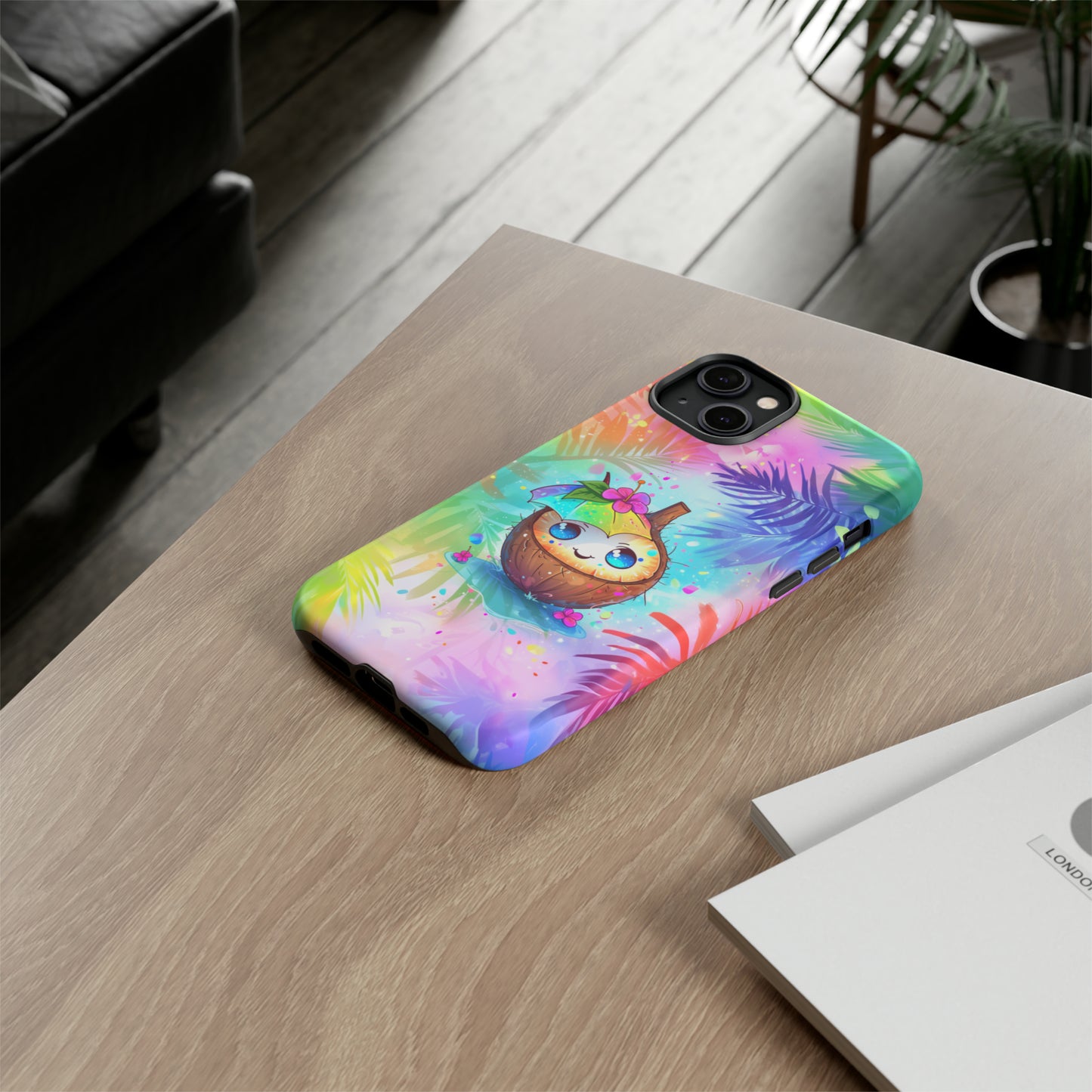 Cute Anime Coconut Hawaiian Tropical Phone Case, 808, Island Tropics, Wireless Compatible, Protective Cell Phone Case iPhone, Samsung, Pixel