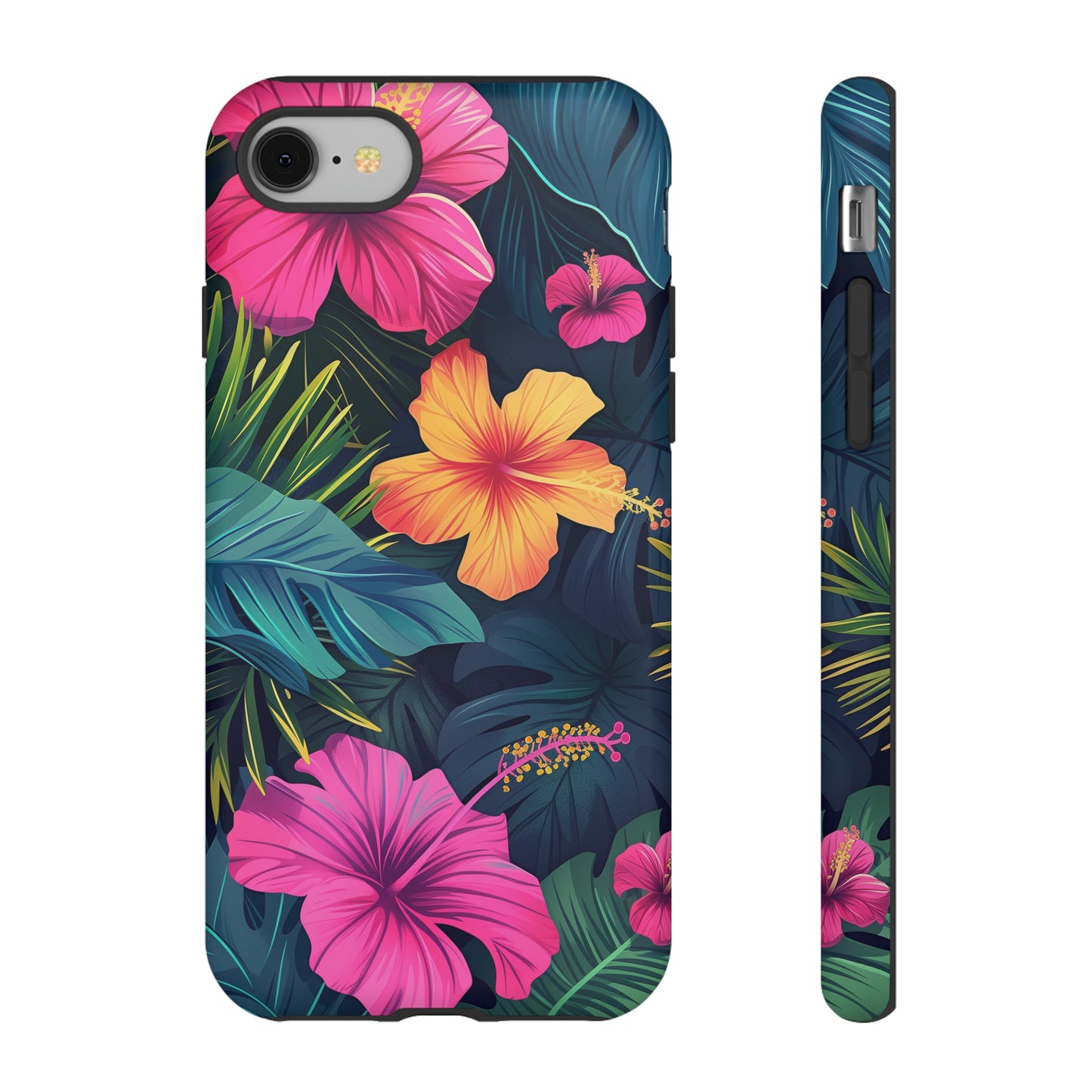 Hibiscus Dark Hawaiian Tropical Phone Case, 808, Island Tropics, Wireless Compatible, Protective Cell Phone Case iPhone, Samsung, Pixel