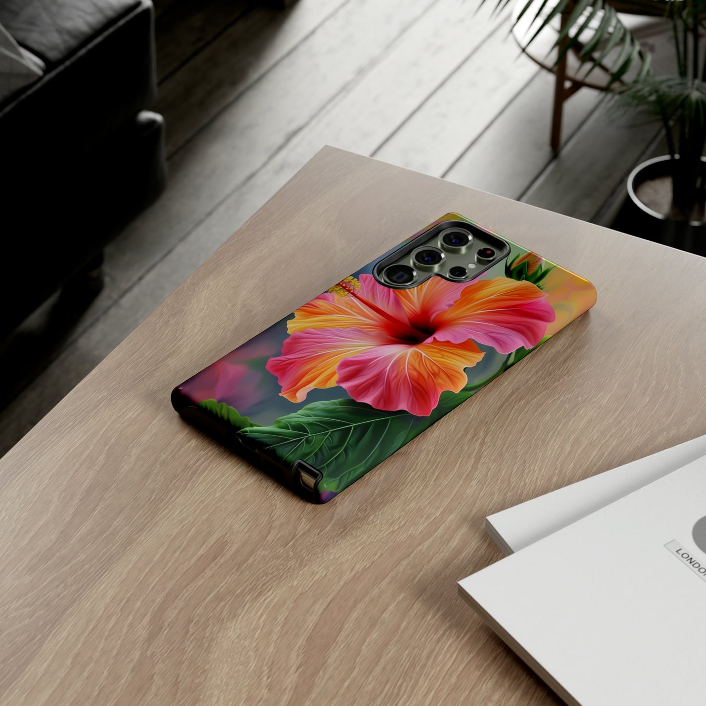 Hibiscus Flower Hawaiian Phone Case, Tropical, Wireless Compatible, Protective Cell Phone Case for iPhone, Samsung, Pixel phones