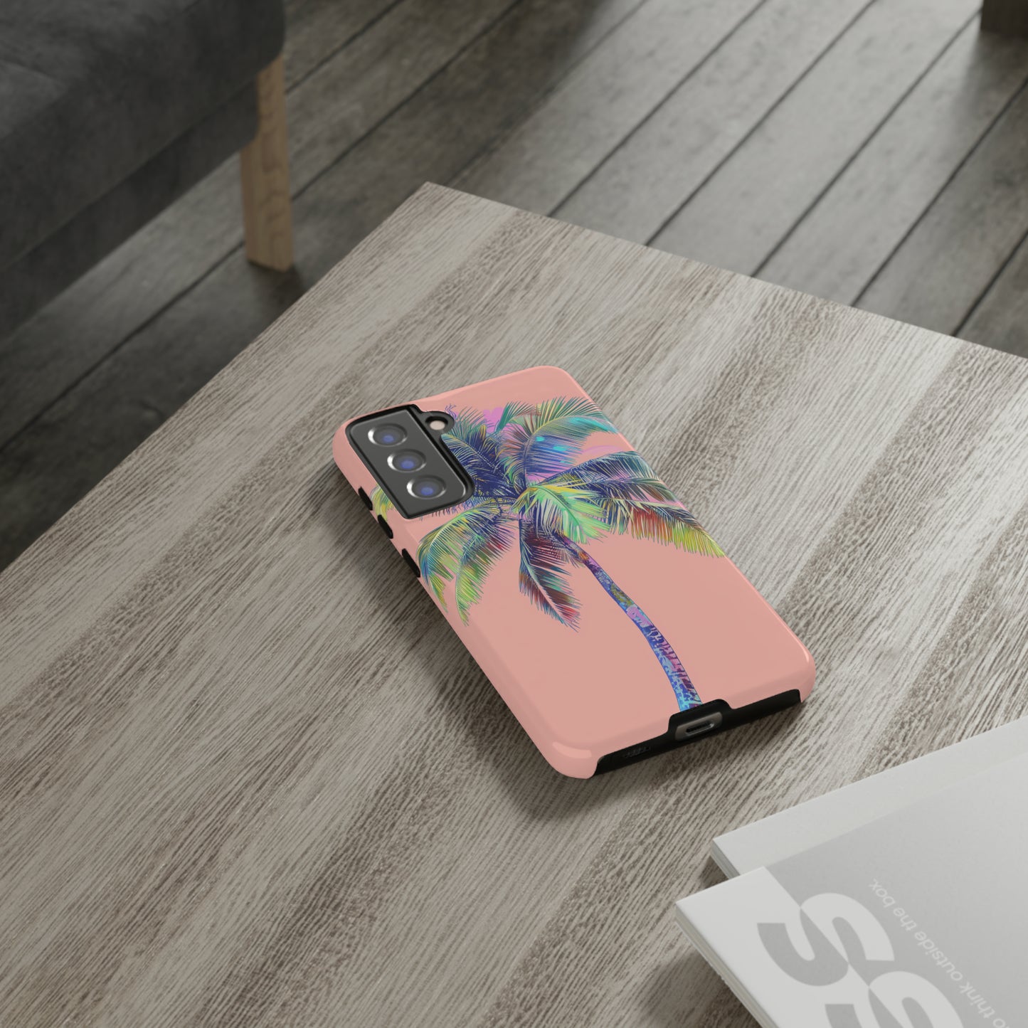 Pink Palm Tree Hawaiian Phone Case, Tropical, Hibiscus, Wireless Compatible, Protective Cell Phone Case for iPhone, Samsung, Pixel phones