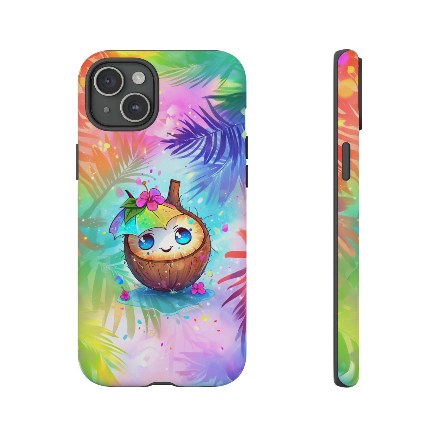 Cute Anime Coconut Hawaiian Tropical Phone Case, 808, Island Tropics, Wireless Compatible, Protective Cell Phone Case iPhone, Samsung, Pixel