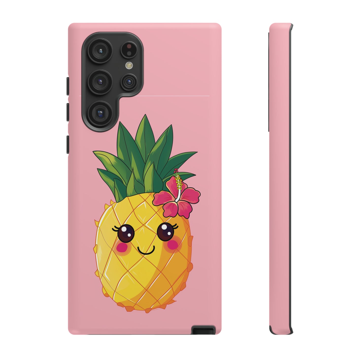 Cute Pineapple Hawaiian Phone Case, Tropical, Hibiscus, Wireless Compatible, Protective Cell Phone Case for iPhone, Samsung, Pixel phones