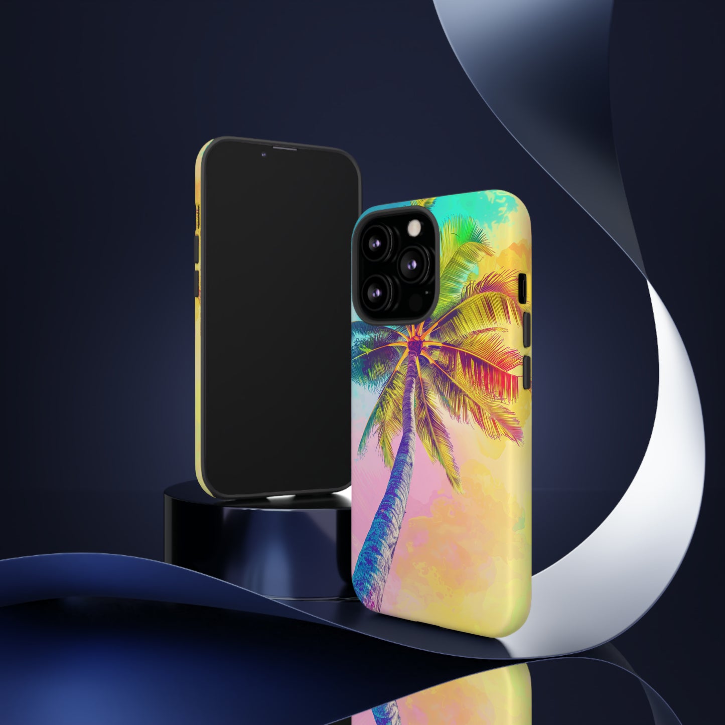 Palm Tree Colorful Hawaiian Tropical Phone Case, 808, Island Tropics, Wireless Compatible, Protective Cell Phone Case iPhone, Samsung, Pixel