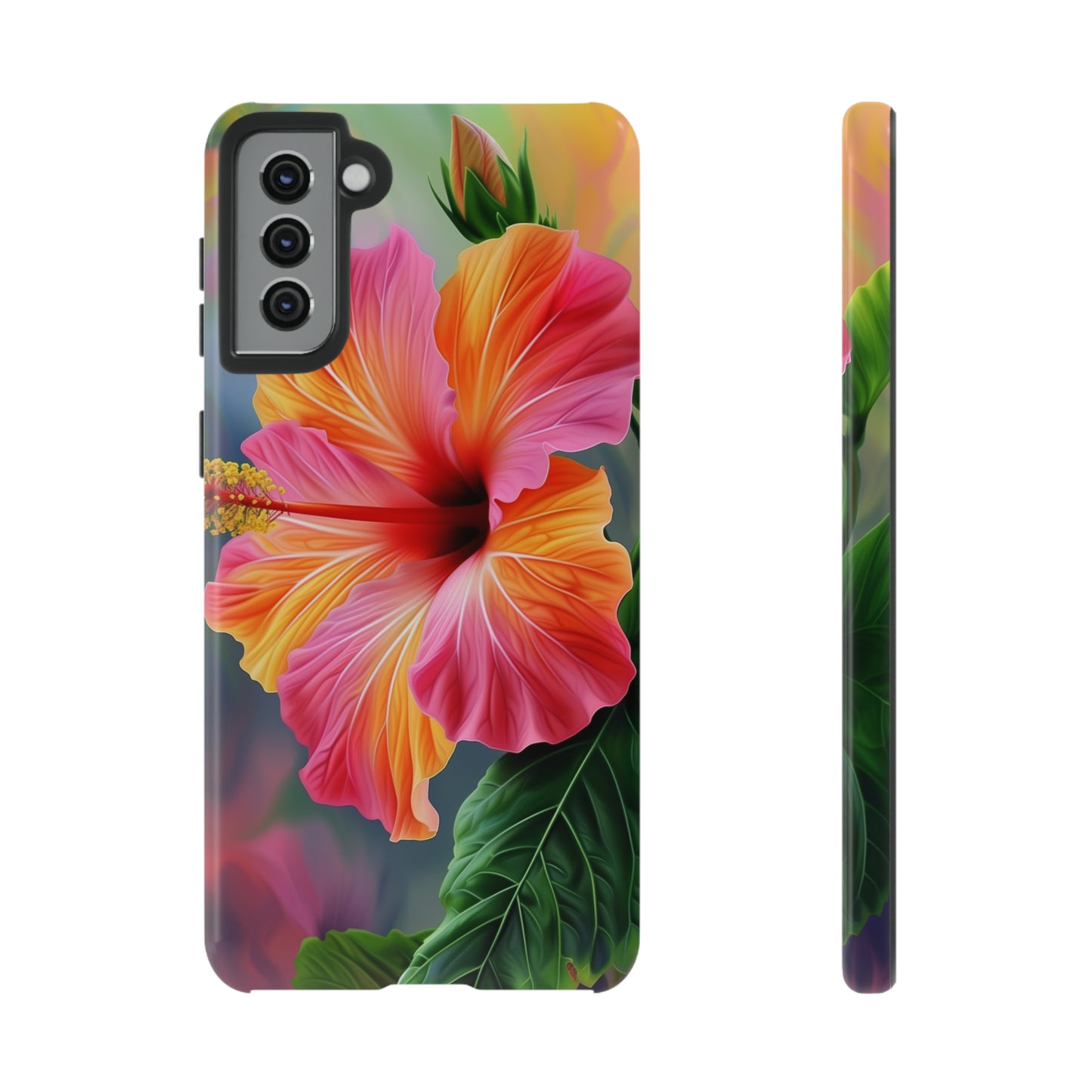 Hibiscus Flower Hawaiian Phone Case, Tropical, Wireless Compatible, Protective Cell Phone Case for iPhone, Samsung, Pixel phones
