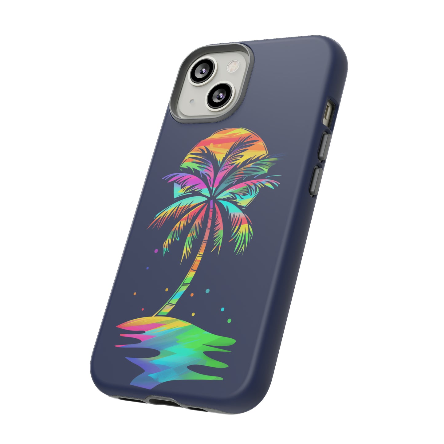Night Palm Tree Hawaiian Phone Case, Tropical, Hibiscus, Wireless Compatible, Protective Cell Phone Case for iPhone, Samsung, Pixel phones