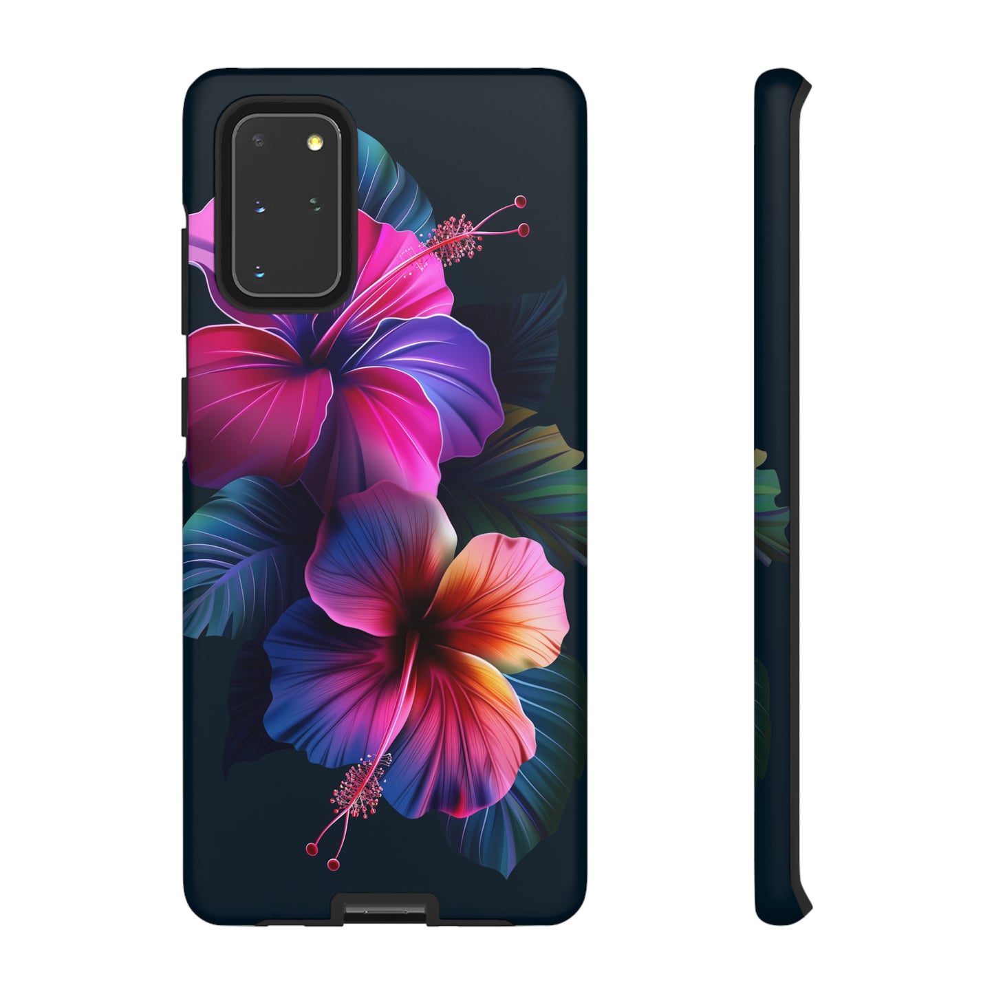 Hibiscus Neon Dark Hawaiian Tropical Phone Case, 808, Island Tropics, Wireless Compatible, Protective Cell Phone Case iPhone, Samsung, Pixel