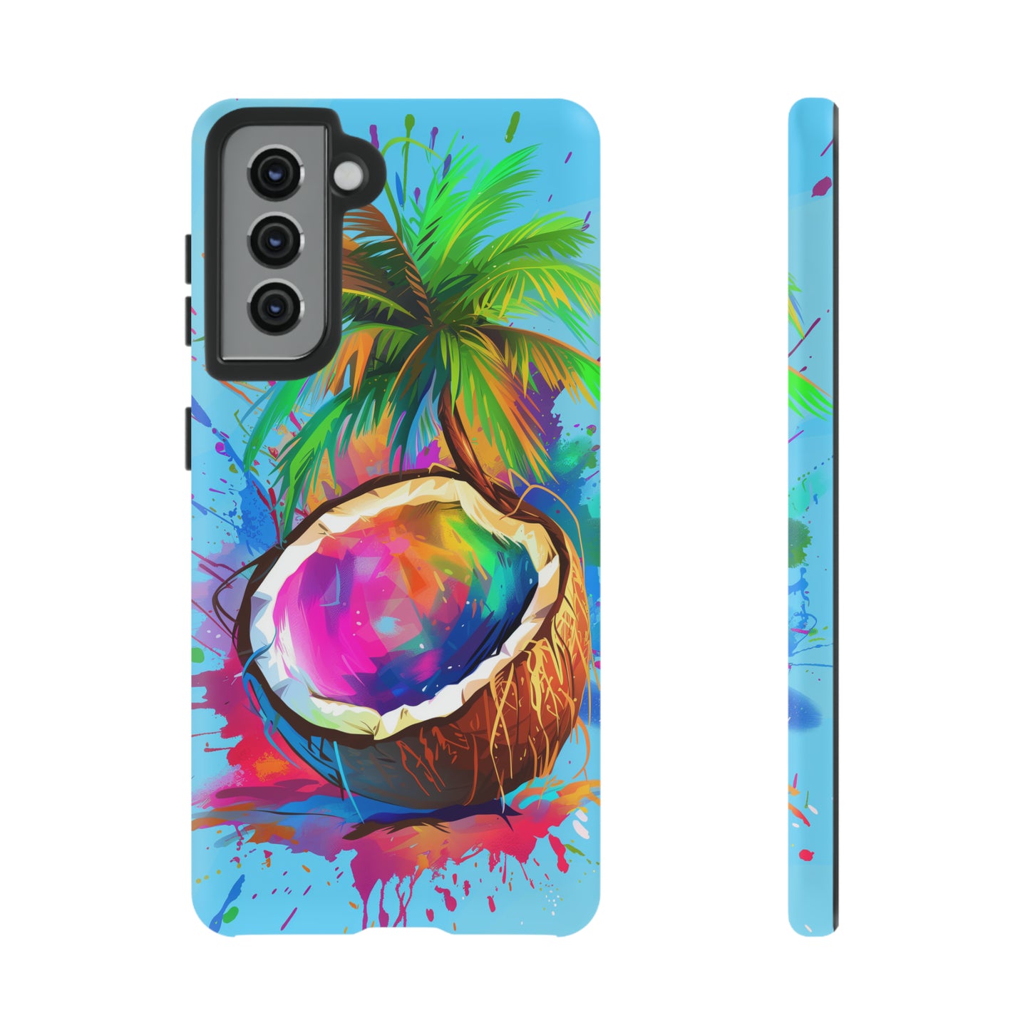 Coconut Colorful Hawaiian Tropical Phone Case, 808, Island Tropics, Wireless Compatible, Protective Cell Phone Case iPhone, Samsung, Pixel