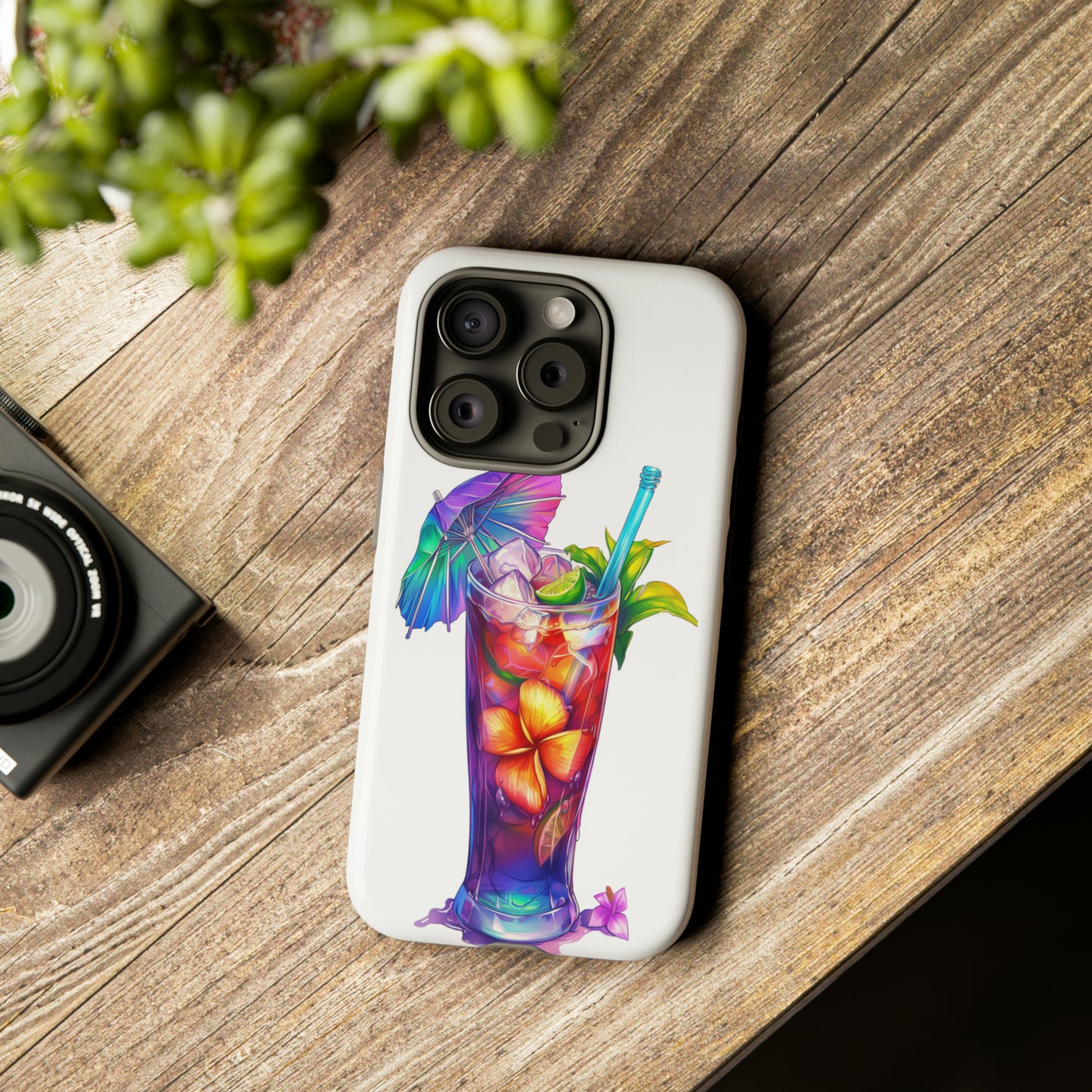 Mai Tai Cocktail Hawaiian Tropical Phone Case, 808, Island Tropics, Wireless Compatible, Protective Cell Phone Case iPhone, Samsung, Pixel