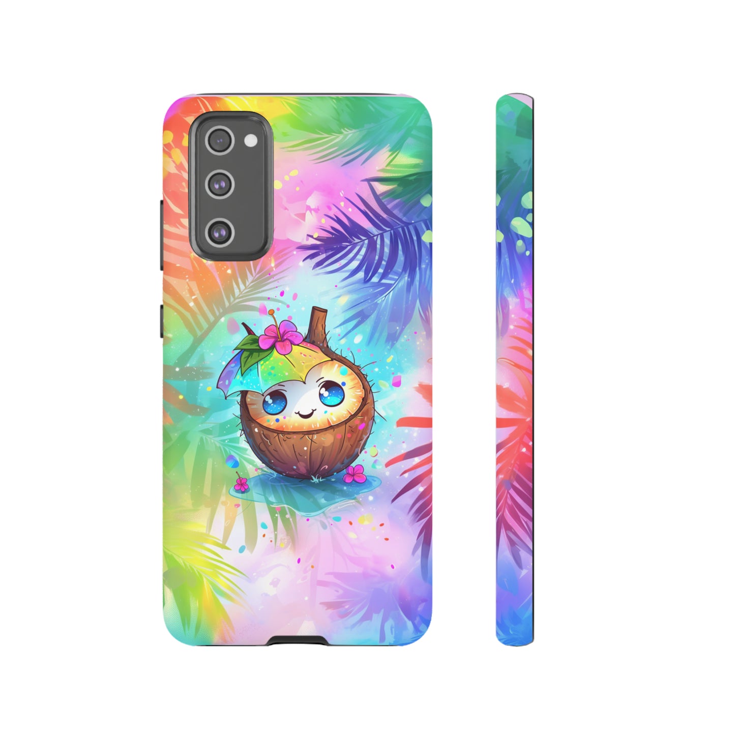 Cute Anime Coconut Hawaiian Tropical Phone Case, 808, Island Tropics, Wireless Compatible, Protective Cell Phone Case iPhone, Samsung, Pixel