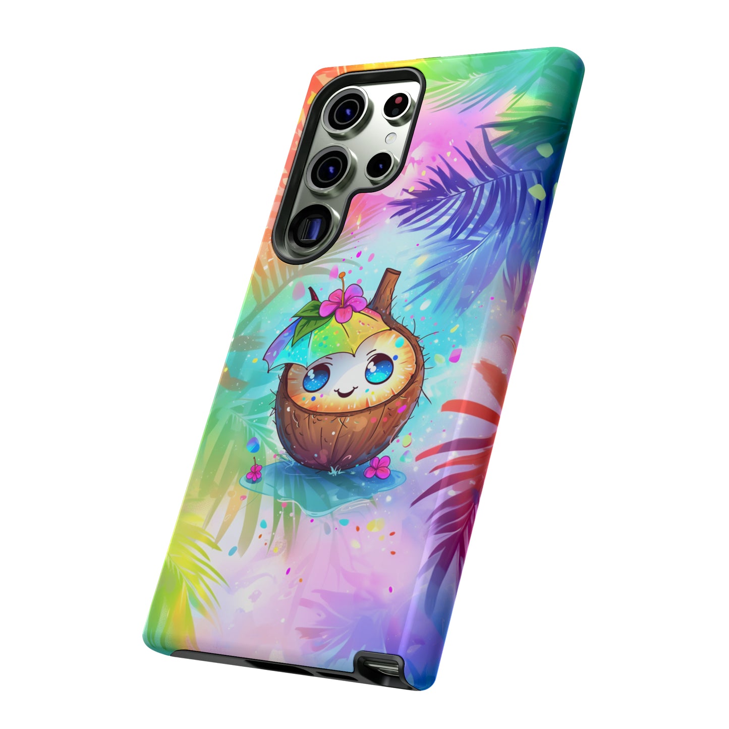 Cute Anime Coconut Hawaiian Tropical Phone Case, 808, Island Tropics, Wireless Compatible, Protective Cell Phone Case iPhone, Samsung, Pixel