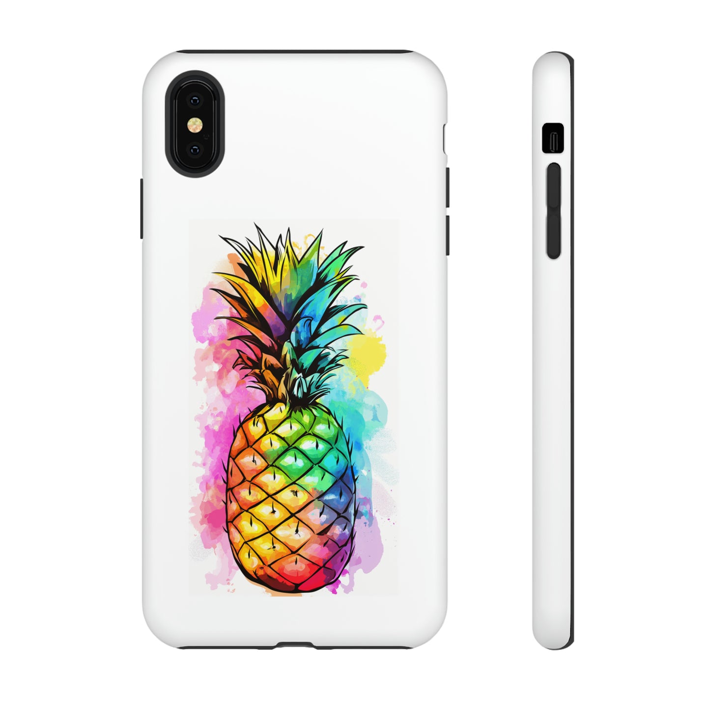 Color Splash Pineapple Hawaiian Phone Case, Tropical, Hibiscus, Wireless Compatible, Protective Cell Phone Case for iPhone, Samsung, Pixel