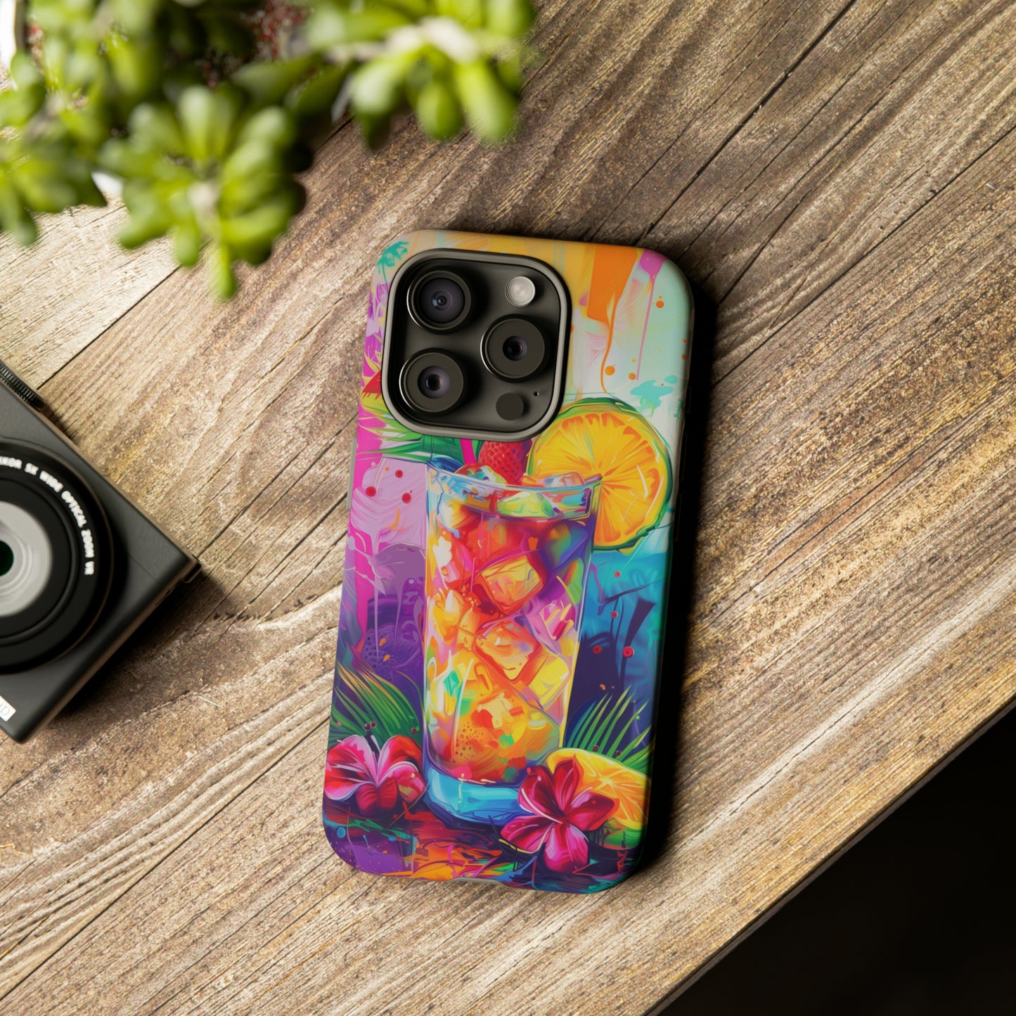Mai Tai Cocktail Hawaiian Tropical Phone Case, 808, Island Tropics, Wireless Compatible, Protective Cell Phone Case iPhone, Samsung, Pixel