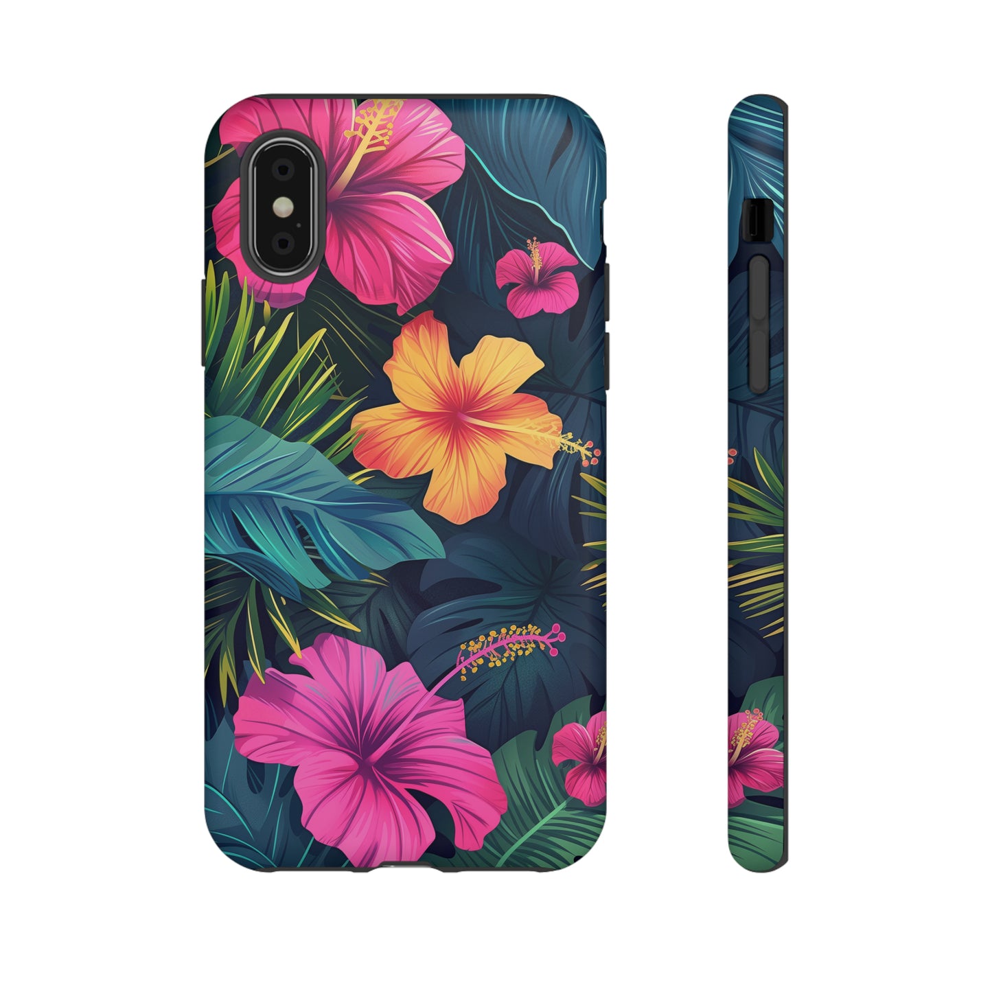 Hibiscus Dark Hawaiian Tropical Phone Case, 808, Island Tropics, Wireless Compatible, Protective Cell Phone Case iPhone, Samsung, Pixel