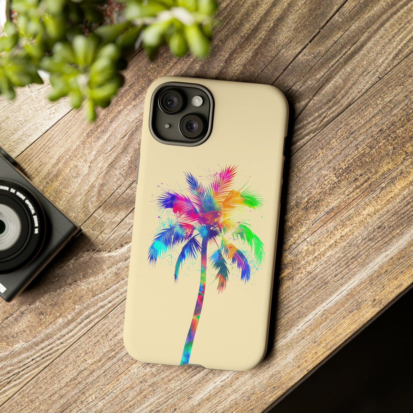 Colorful Palm Tree Hawaiian Tropical Phone Case, Island Tropics, Wireless Compatible, Protective Cell Phone Case for iPhone, Samsung, Pixel