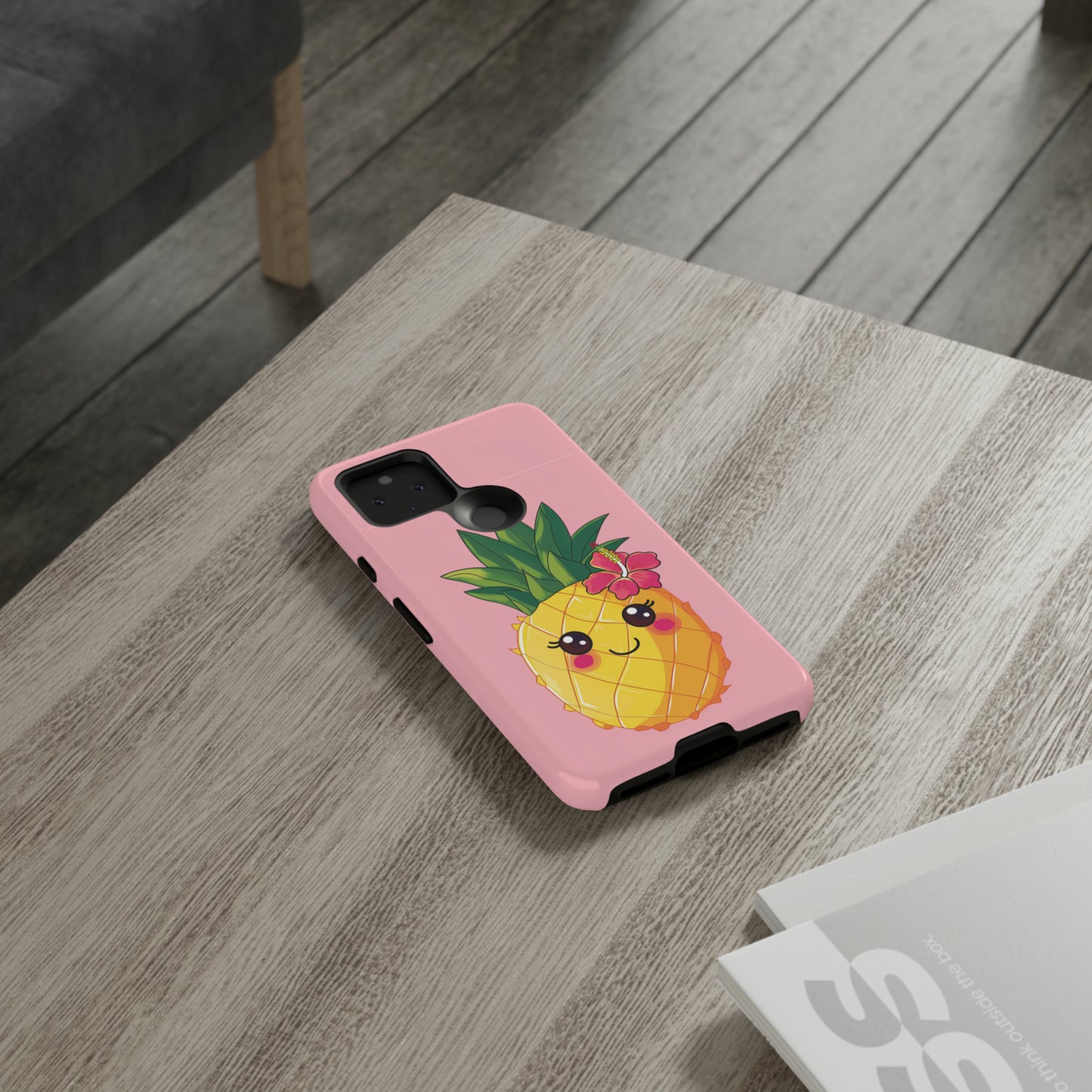 Cute Pineapple Hawaiian Phone Case, Tropical, Hibiscus, Wireless Compatible, Protective Cell Phone Case for iPhone, Samsung, Pixel phones