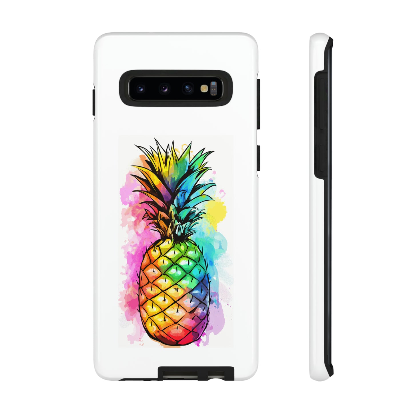 Color Splash Pineapple Hawaiian Phone Case, Tropical, Hibiscus, Wireless Compatible, Protective Cell Phone Case for iPhone, Samsung, Pixel