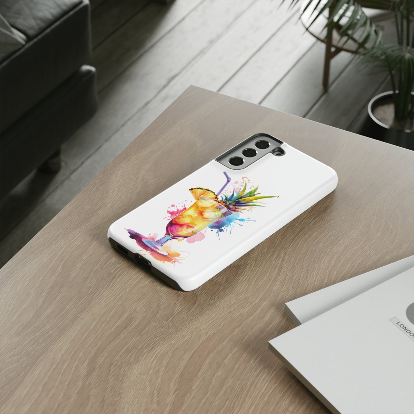 Pina Colada Cocktail Hawaiian Tropical Phone Case, Island Tropics, Wireless Compatible, Protective Cell Phone Case iPhone, Samsung, Pixel