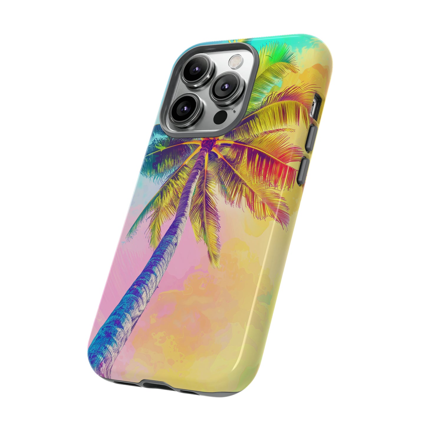 Palm Tree Colorful Hawaiian Tropical Phone Case, 808, Island Tropics, Wireless Compatible, Protective Cell Phone Case iPhone, Samsung, Pixel