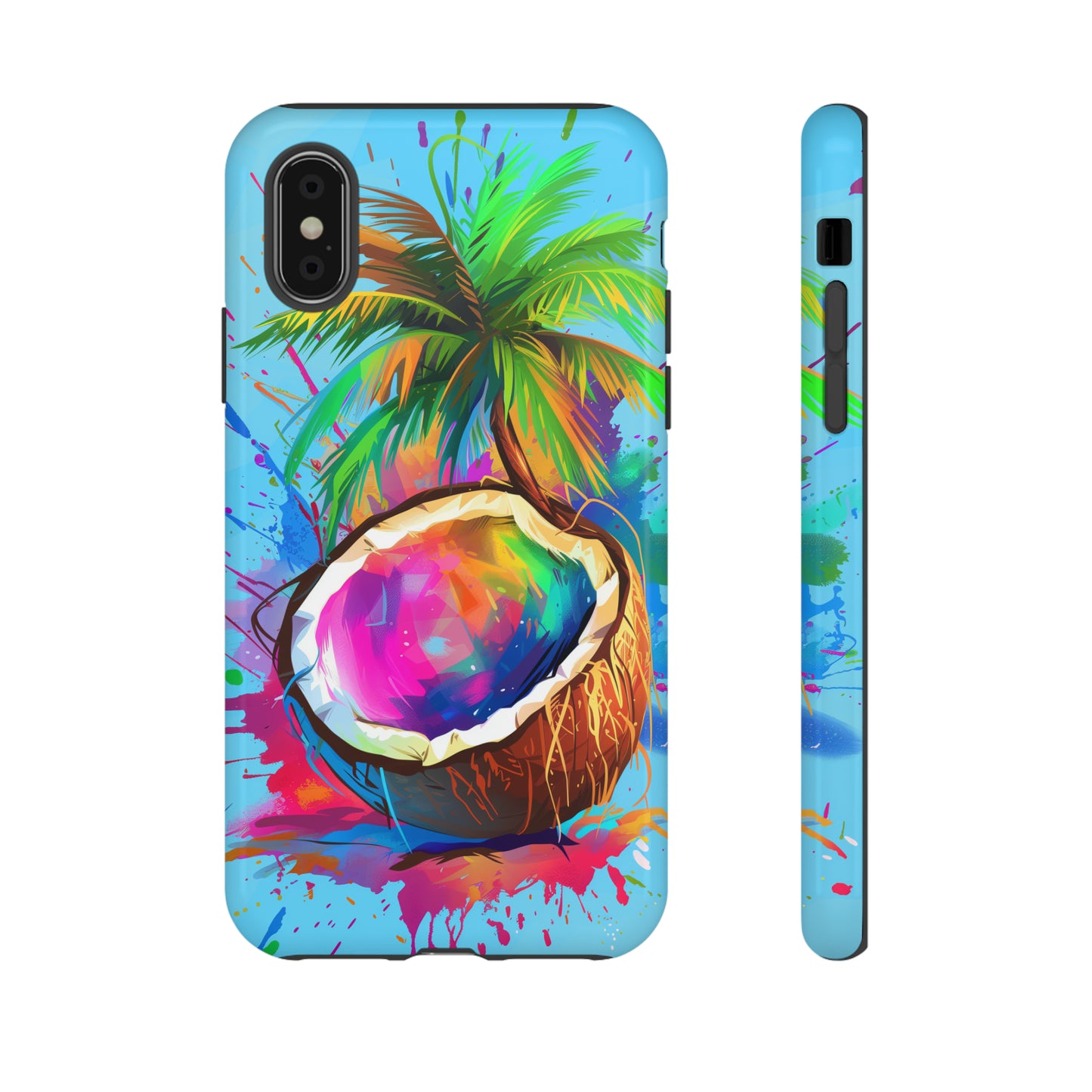 Coconut Colorful Hawaiian Tropical Phone Case, 808, Island Tropics, Wireless Compatible, Protective Cell Phone Case iPhone, Samsung, Pixel