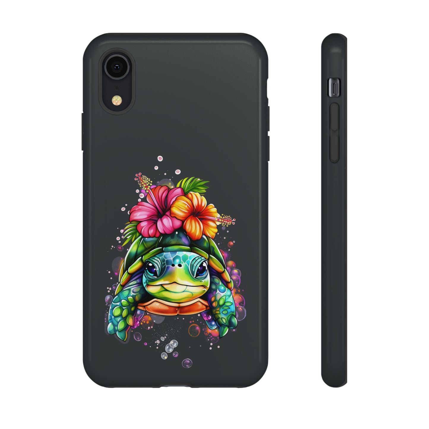 Color Splash Turtle Hawaiian Phone Case, Tropical, Hibiscus, Wireless Compatible, Protective Cell Phone Case for iPhone, Samsung, Pixel