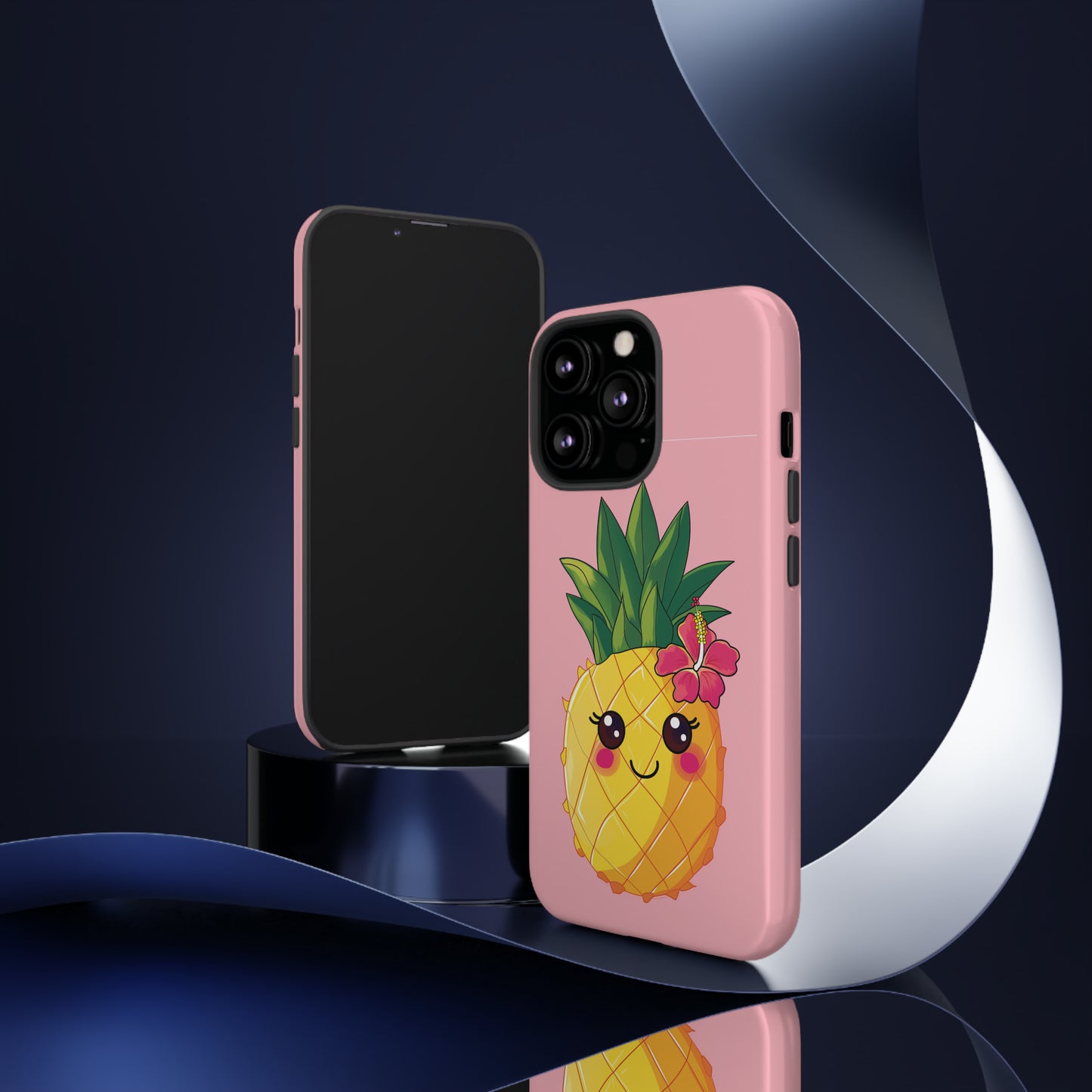 Cute Pineapple Hawaiian Phone Case, Tropical, Hibiscus, Wireless Compatible, Protective Cell Phone Case for iPhone, Samsung, Pixel phones