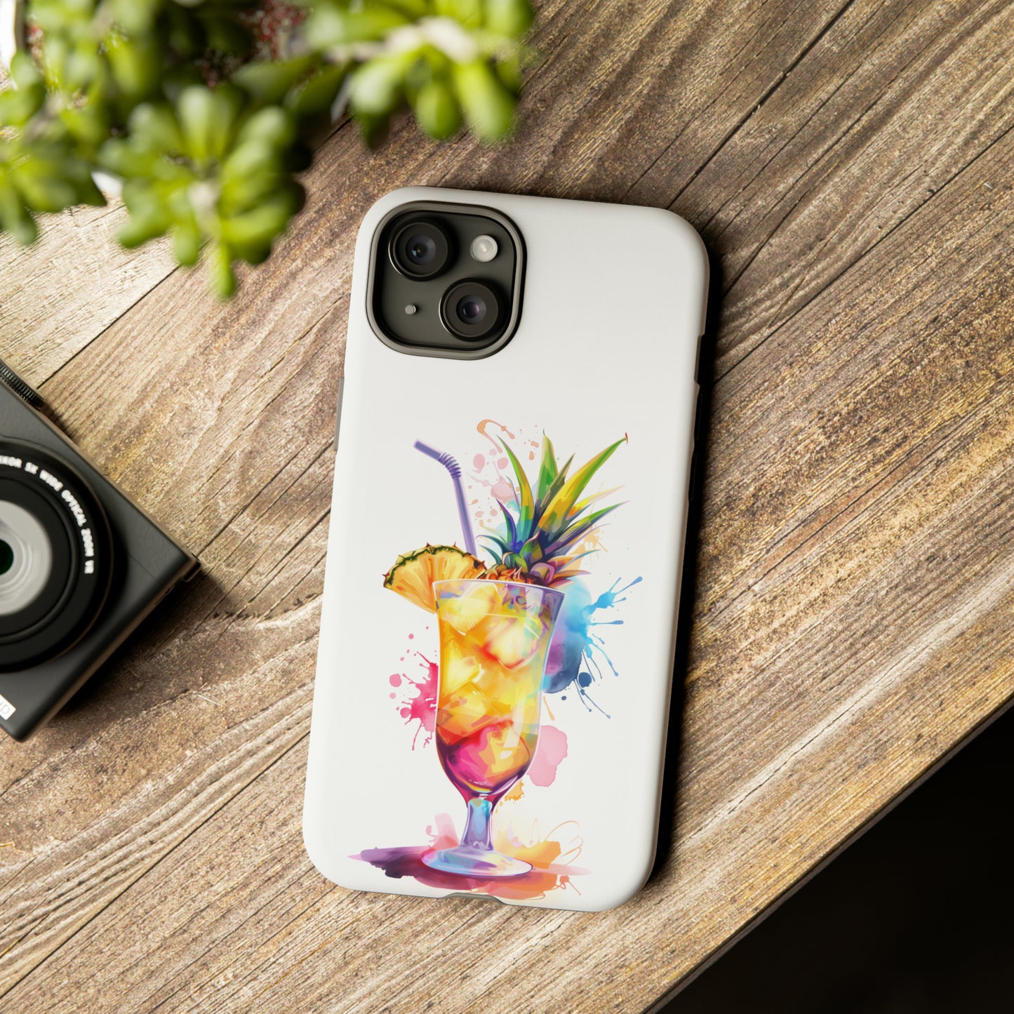 Pina Colada Cocktail Hawaiian Tropical Phone Case, Island Tropics, Wireless Compatible, Protective Cell Phone Case iPhone, Samsung, Pixel