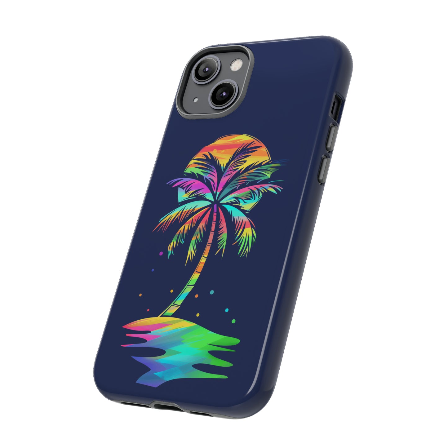Night Palm Tree Hawaiian Phone Case, Tropical, Hibiscus, Wireless Compatible, Protective Cell Phone Case for iPhone, Samsung, Pixel phones