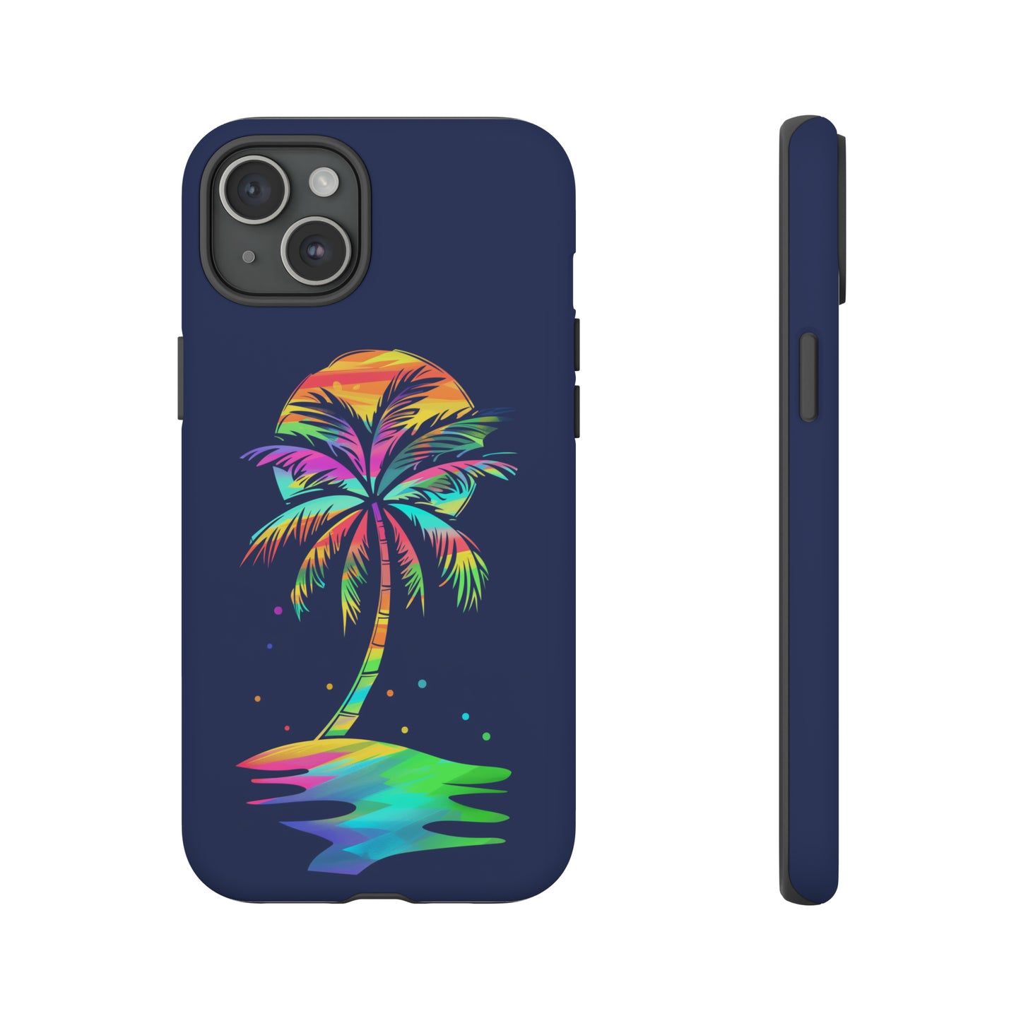 Night Palm Tree Hawaiian Phone Case, Tropical, Hibiscus, Wireless Compatible, Protective Cell Phone Case for iPhone, Samsung, Pixel phones