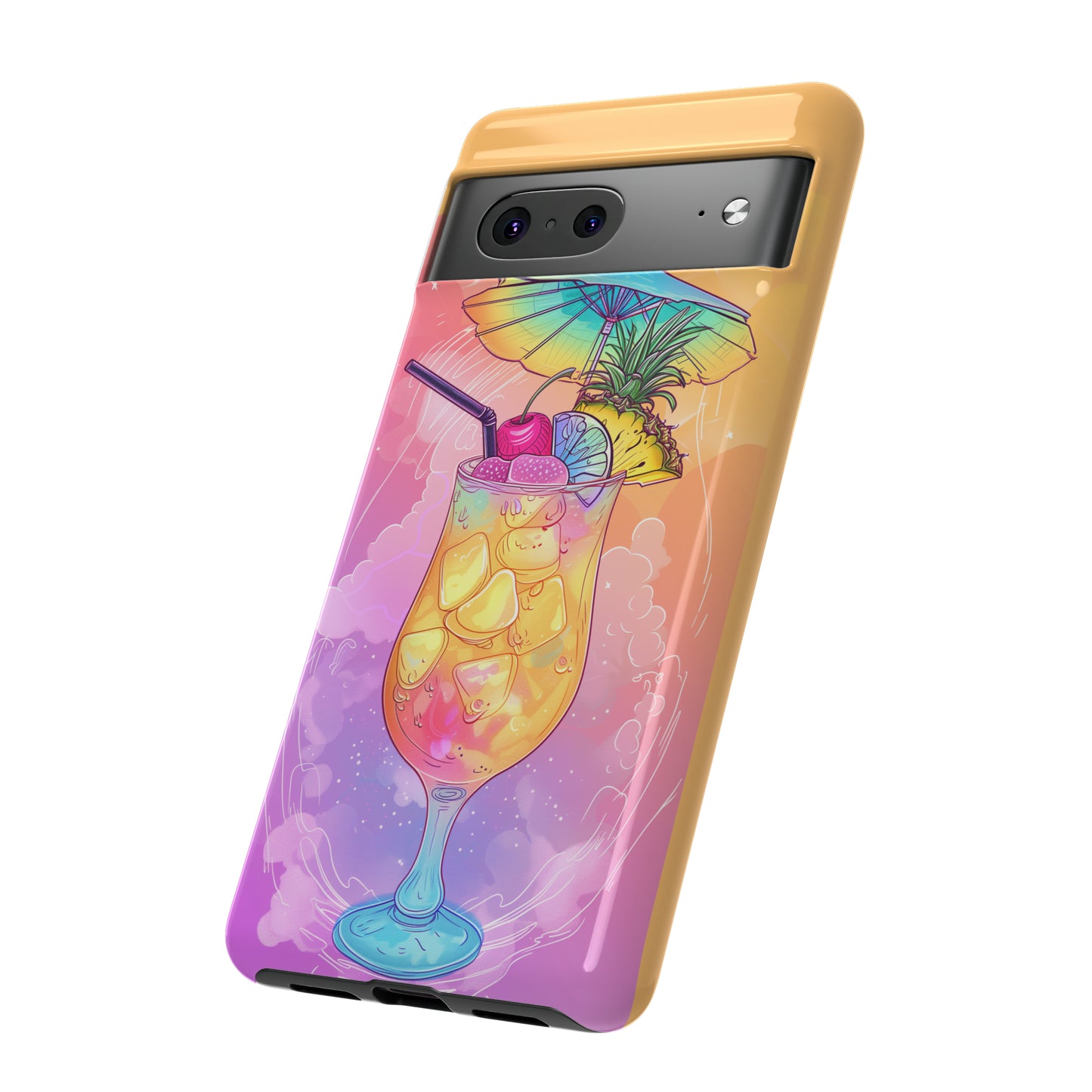 Pina Colada Cocktail Hawaiian Tropical Phone Case, Island Tropics, Wireless Compatible, Protective Cell Phone Case iPhone, Samsung, Pixel