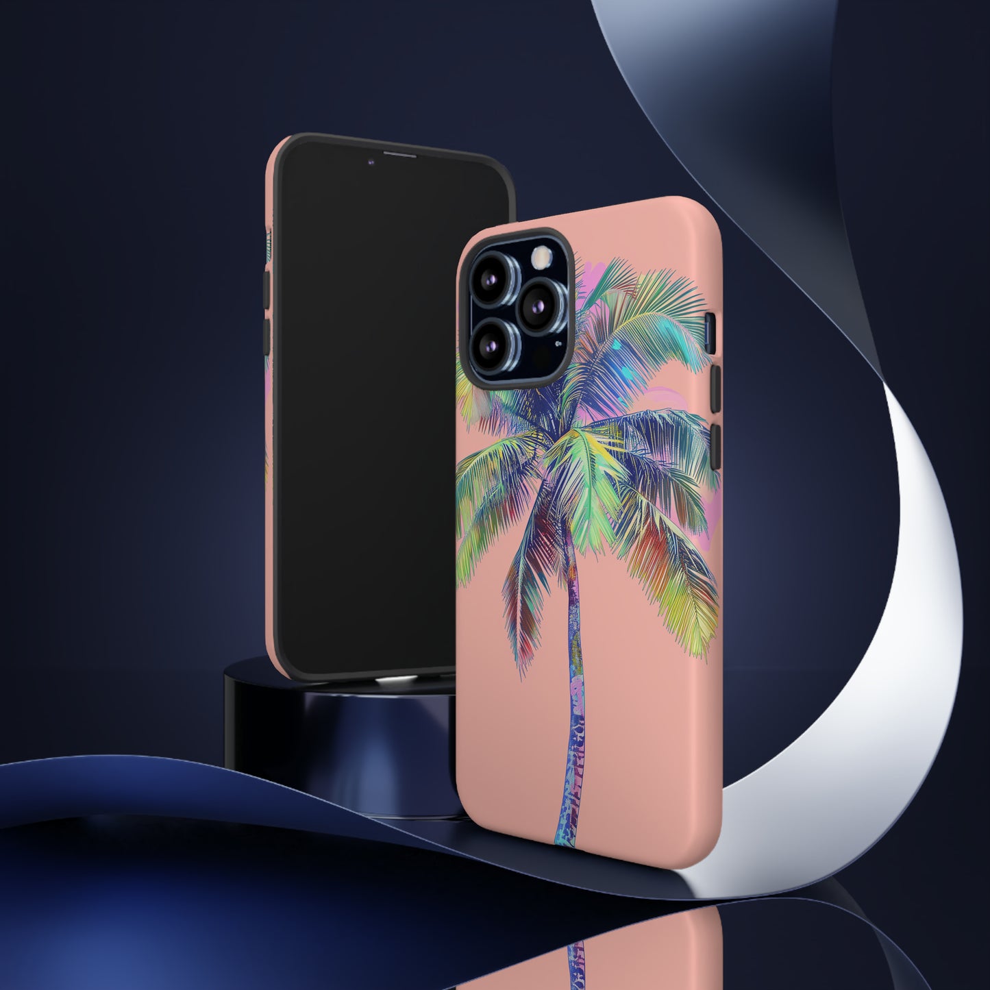 Pink Palm Tree Hawaiian Phone Case, Tropical, Hibiscus, Wireless Compatible, Protective Cell Phone Case for iPhone, Samsung, Pixel phones