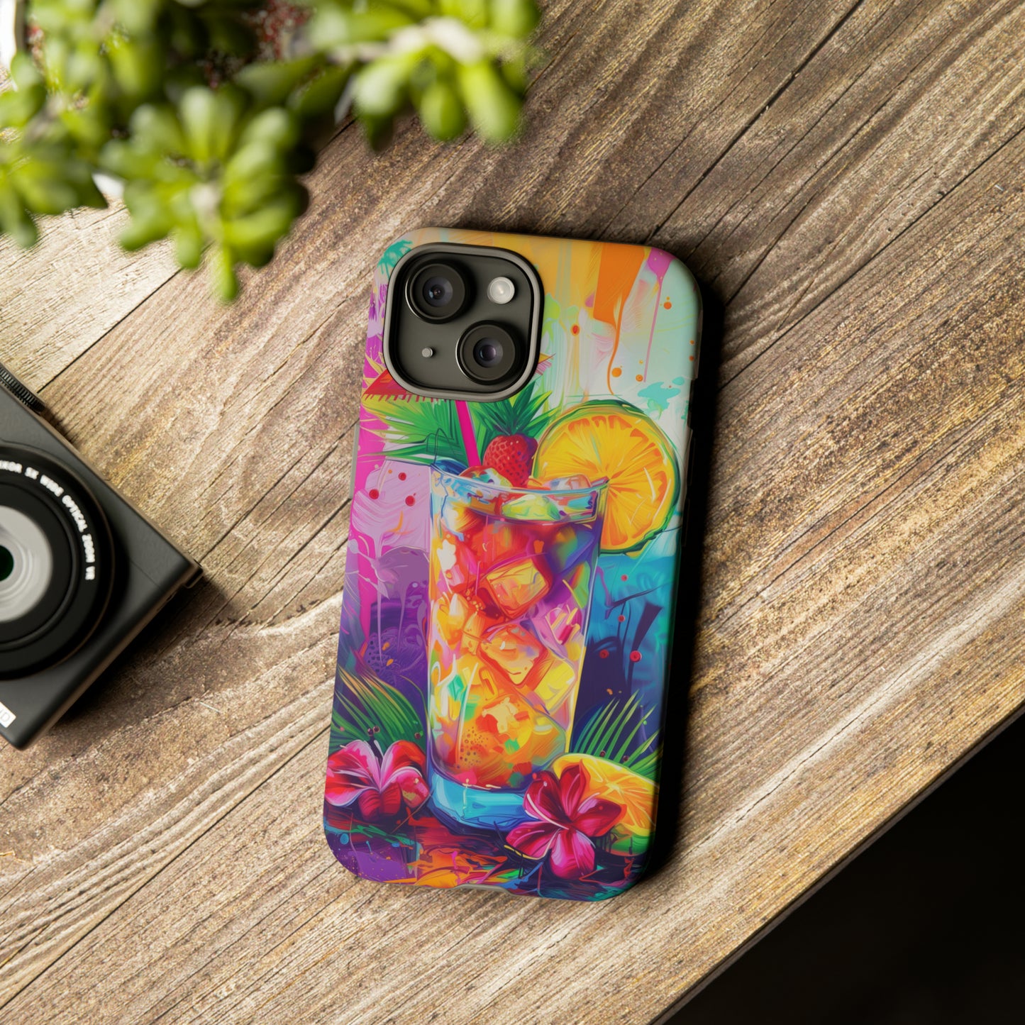 Mai Tai Cocktail Hawaiian Tropical Phone Case, 808, Island Tropics, Wireless Compatible, Protective Cell Phone Case iPhone, Samsung, Pixel