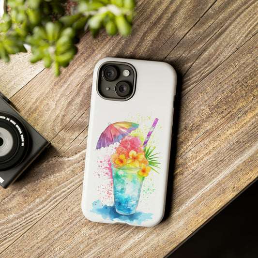 Shave Ice Plumerias Hawaiian Tropical Phone Case, 808, Island Tropics, Wireless Compatible, Protective Cell Case iPhone, Samsung, Pixel