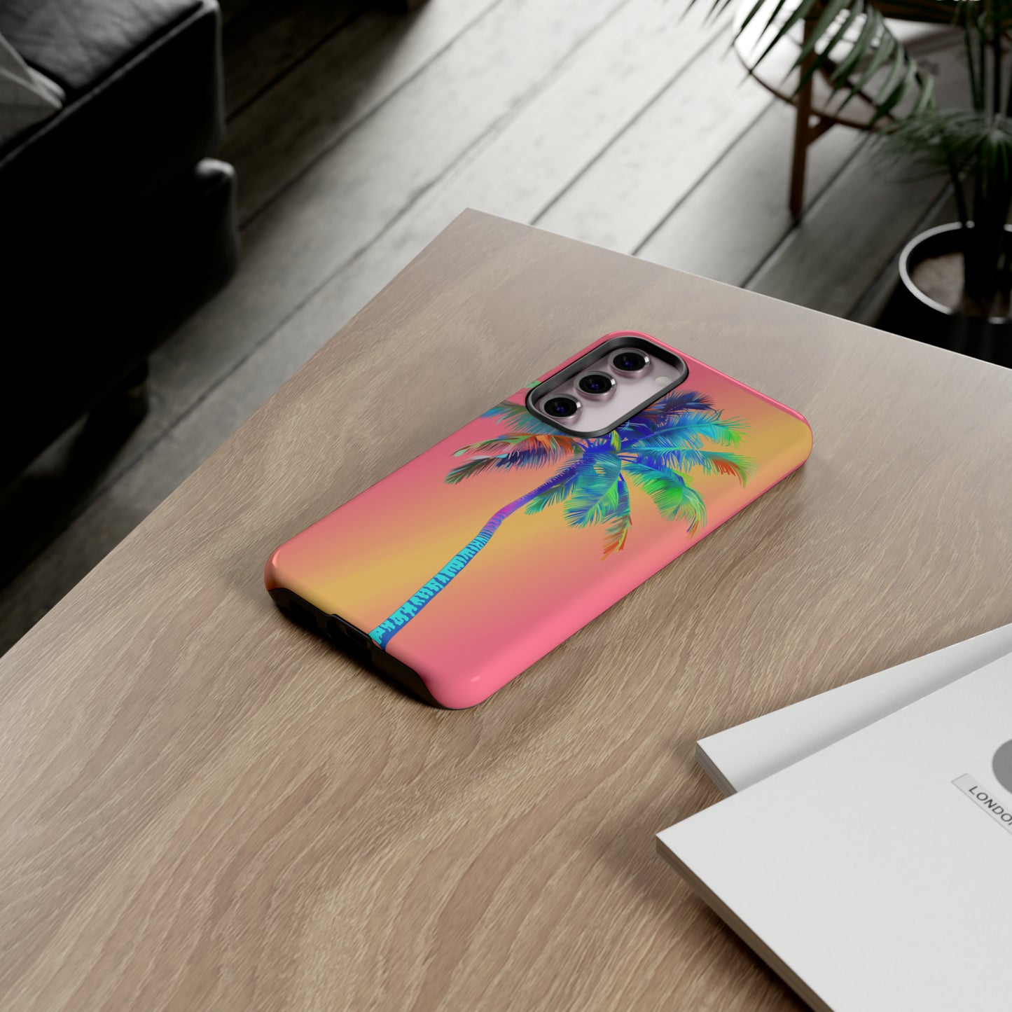 Palm Tree Pink Hawaiian Tropical Phone Case, 808, Island Tropics, Wireless Compatible, Protective Cell Phone Case for iPhone, Samsung, Pixel