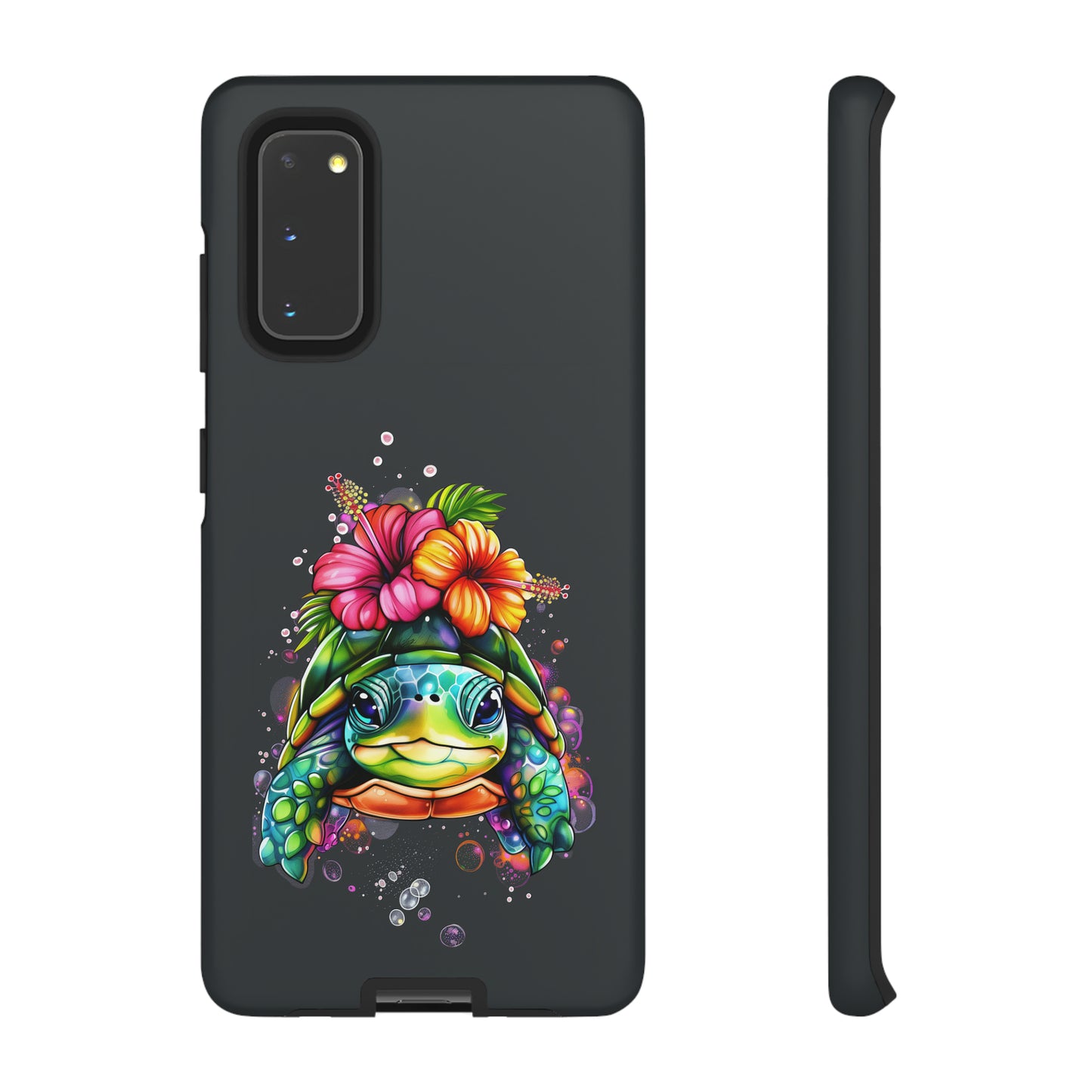 Color Splash Turtle Hawaiian Phone Case, Tropical, Hibiscus, Wireless Compatible, Protective Cell Phone Case for iPhone, Samsung, Pixel