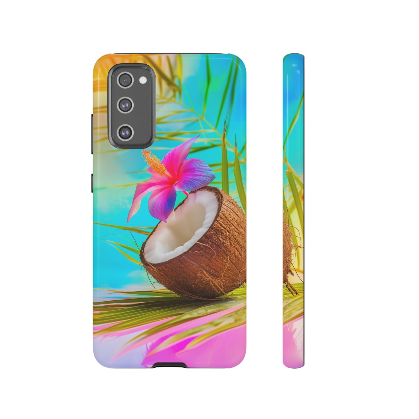 Coconut Colorful Hawaiian Tropical Phone Case, 808, Island Tropics, Wireless Compatible, Protective Cell Phone Case iPhone, Samsung, Pixel