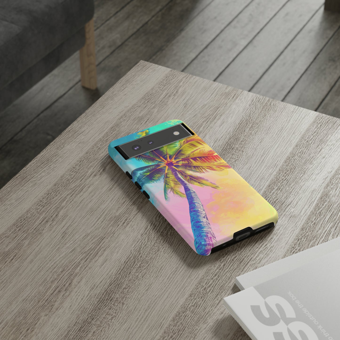 Palm Tree Colorful Hawaiian Tropical Phone Case, 808, Island Tropics, Wireless Compatible, Protective Cell Phone Case iPhone, Samsung, Pixel