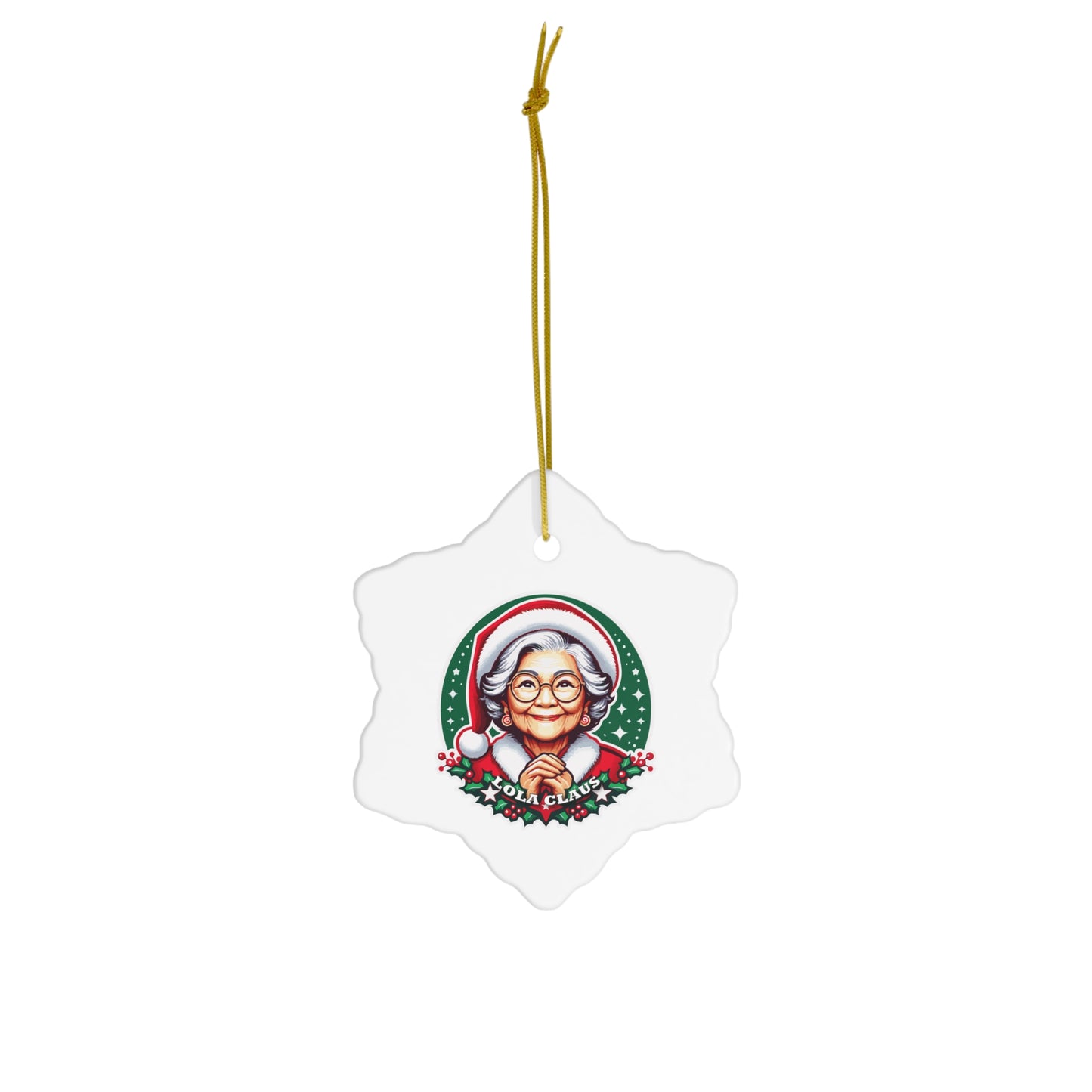 Lola Claus Ceramic Ornament, 4 Shapes