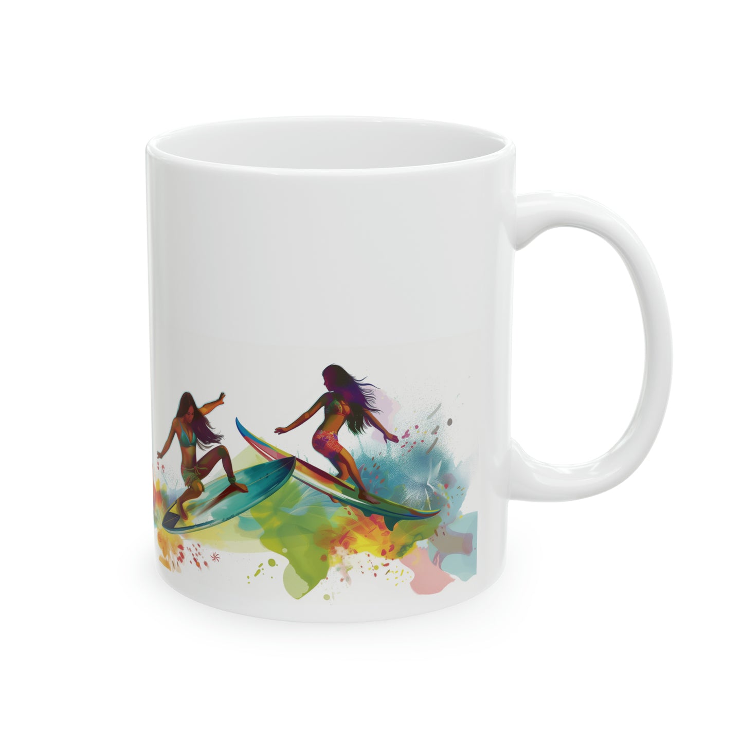 Surfer Girls 2 Wahine Hawaiian Ceramic Mug 11oz, Hawaii Mug, HI Mug, Aloha Mug, 808 Mug, Island Mug, Tropical Mug, Coffee Mug