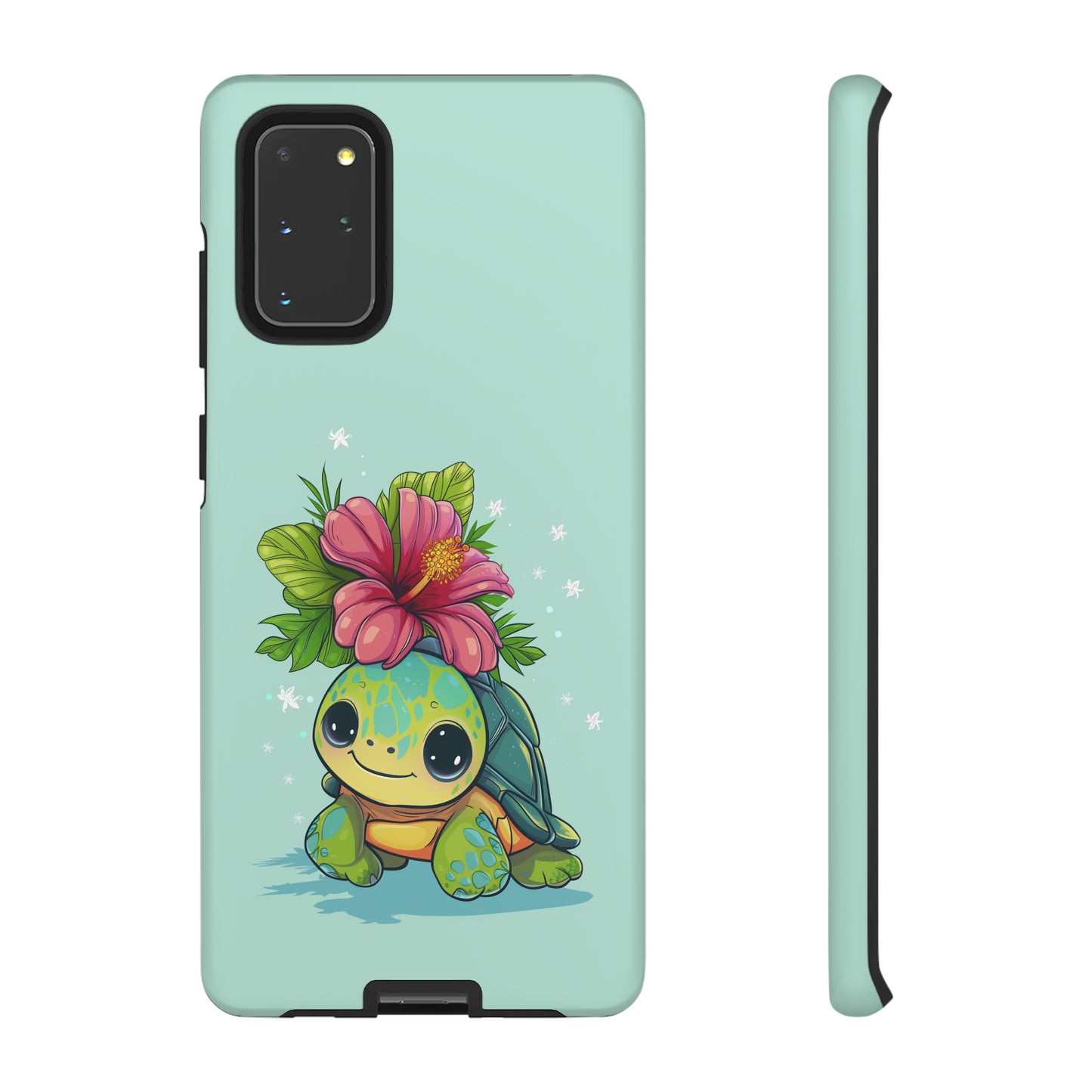 Cute Turtle Hawaiian Phone Case, Tropical, Hibiscus, Wireless Compatible, Protective Cell Phone Case for iPhone, Samsung, Pixel phones