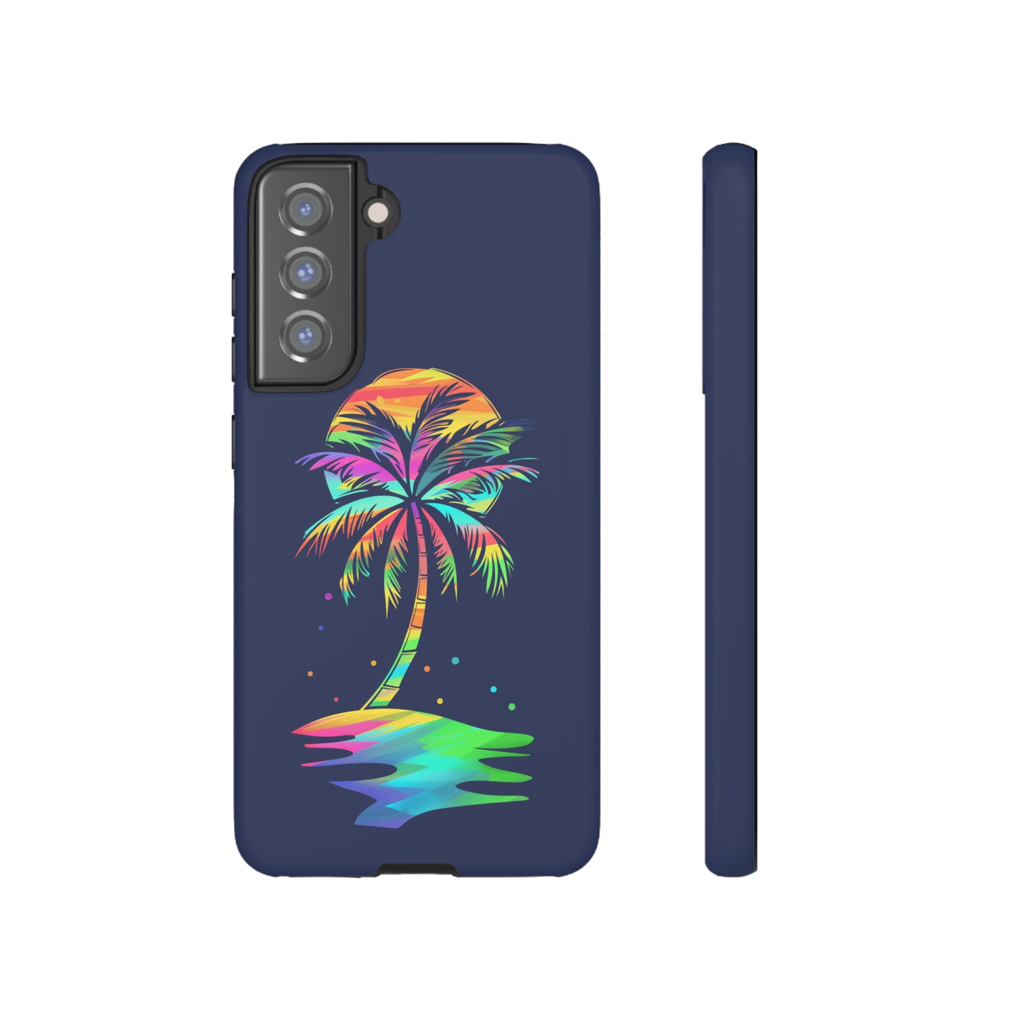 Night Palm Tree Hawaiian Phone Case, Tropical, Hibiscus, Wireless Compatible, Protective Cell Phone Case for iPhone, Samsung, Pixel phones