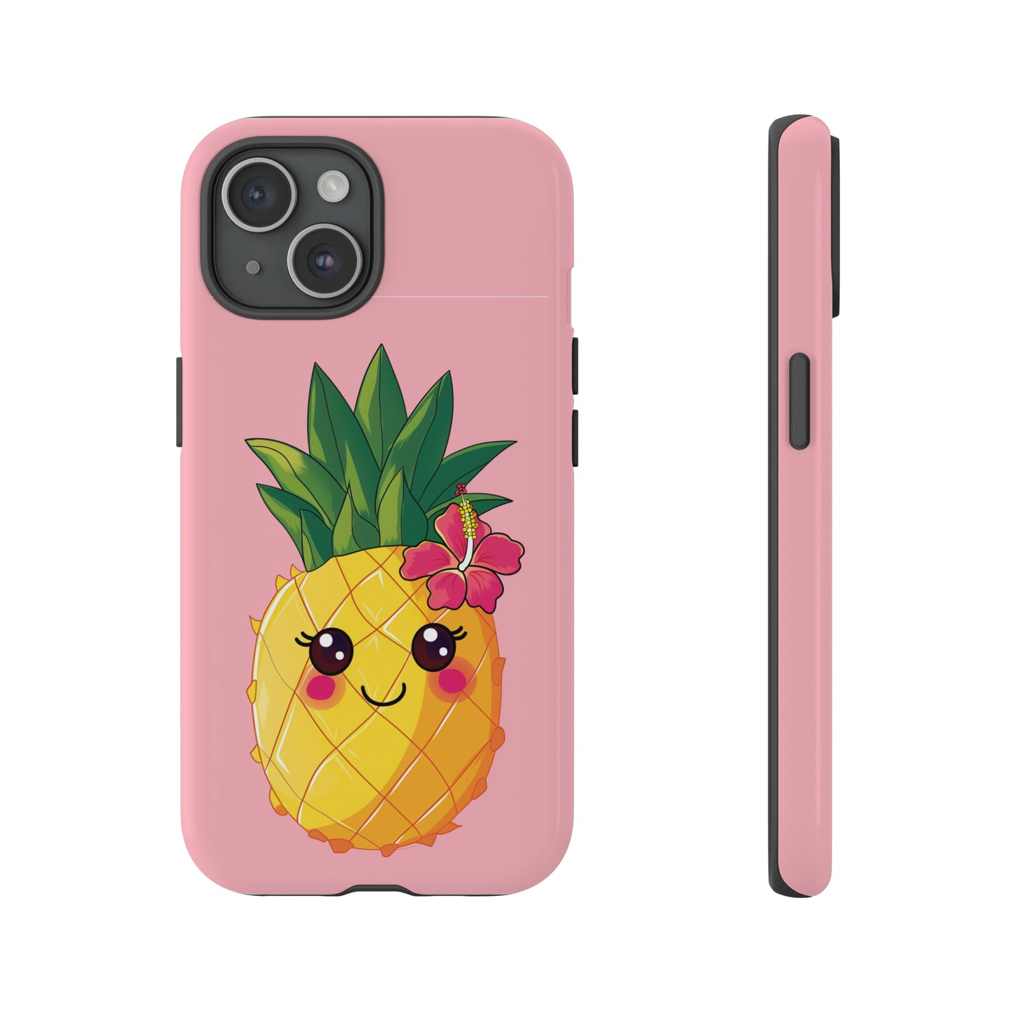 Cute Pineapple Hawaiian Phone Case, Tropical, Hibiscus, Wireless Compatible, Protective Cell Phone Case for iPhone, Samsung, Pixel phones