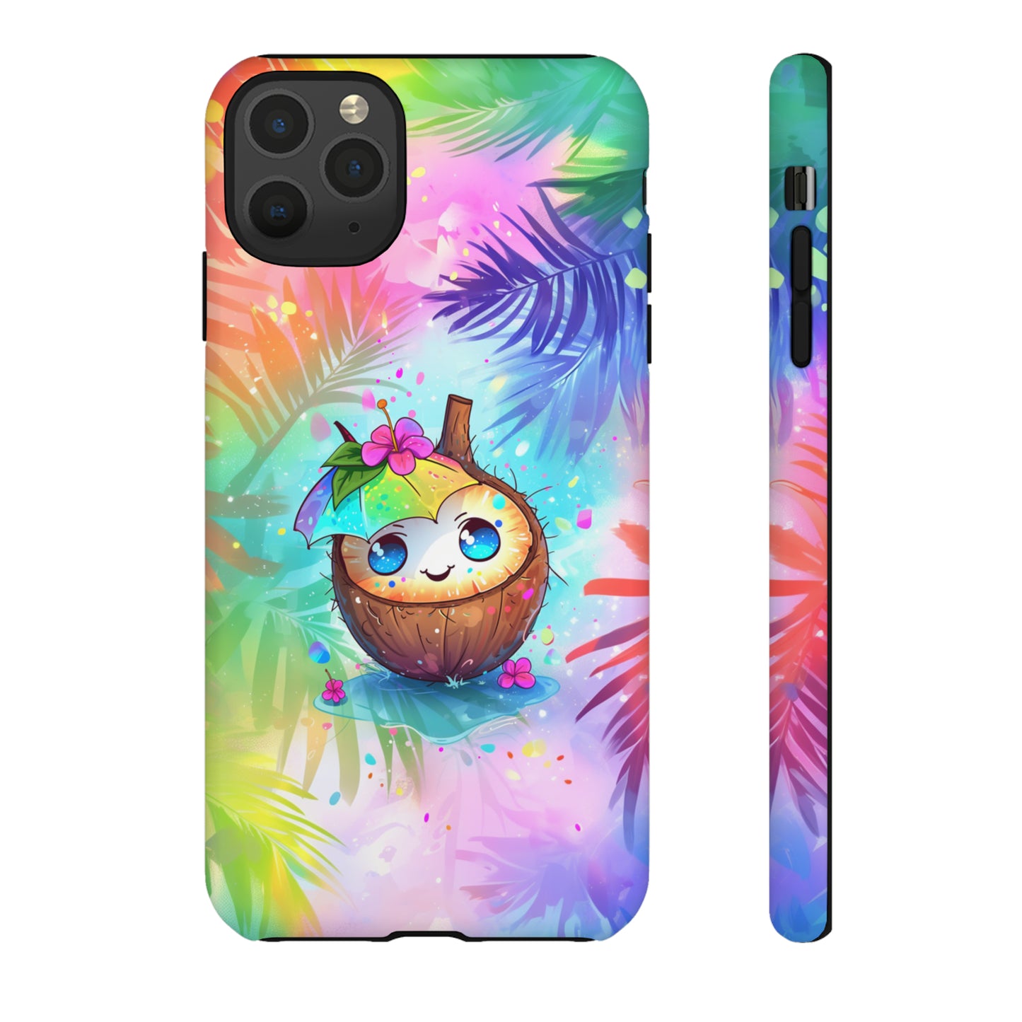 Cute Anime Coconut Hawaiian Tropical Phone Case, 808, Island Tropics, Wireless Compatible, Protective Cell Phone Case iPhone, Samsung, Pixel
