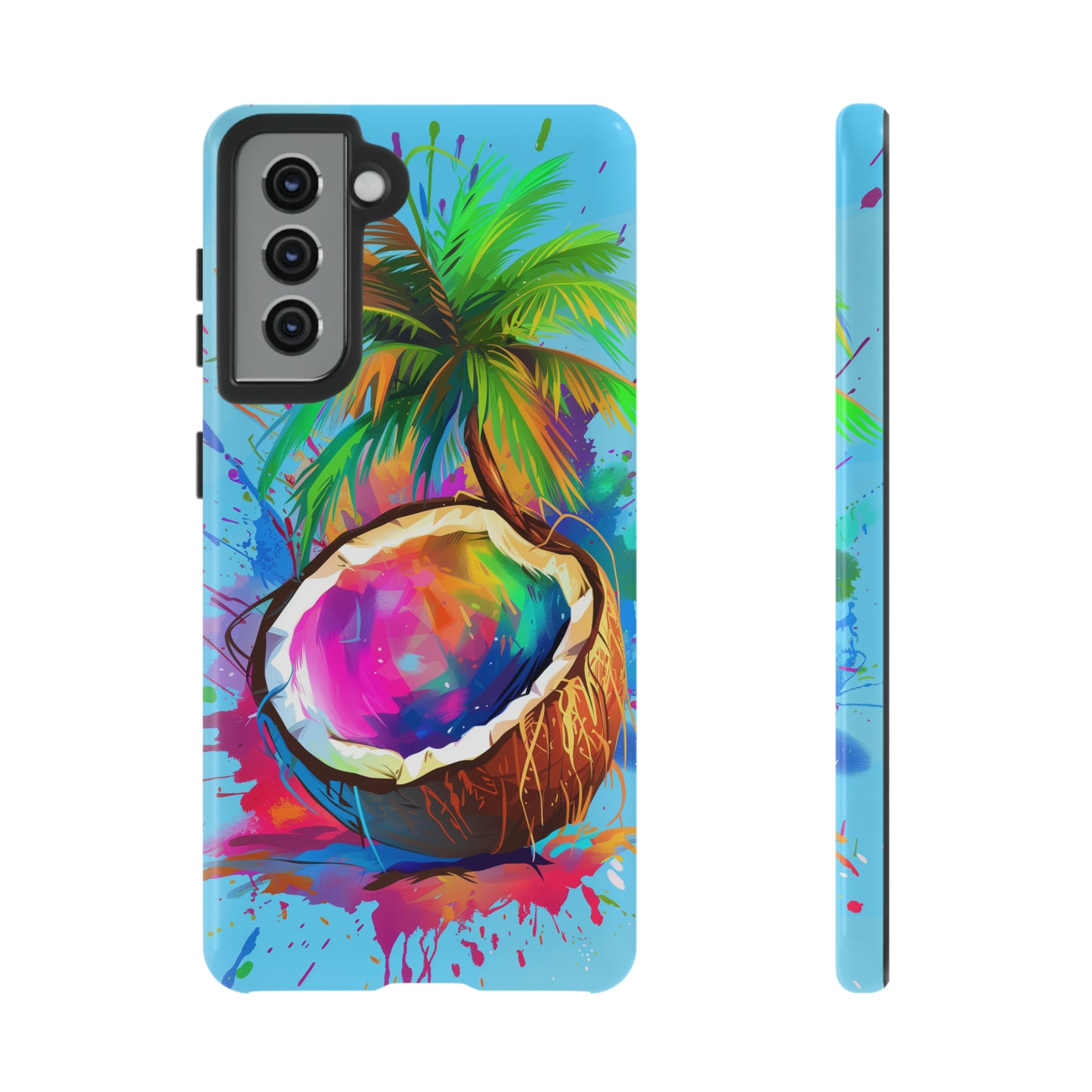 Coconut Colorful Hawaiian Tropical Phone Case, 808, Island Tropics, Wireless Compatible, Protective Cell Phone Case iPhone, Samsung, Pixel